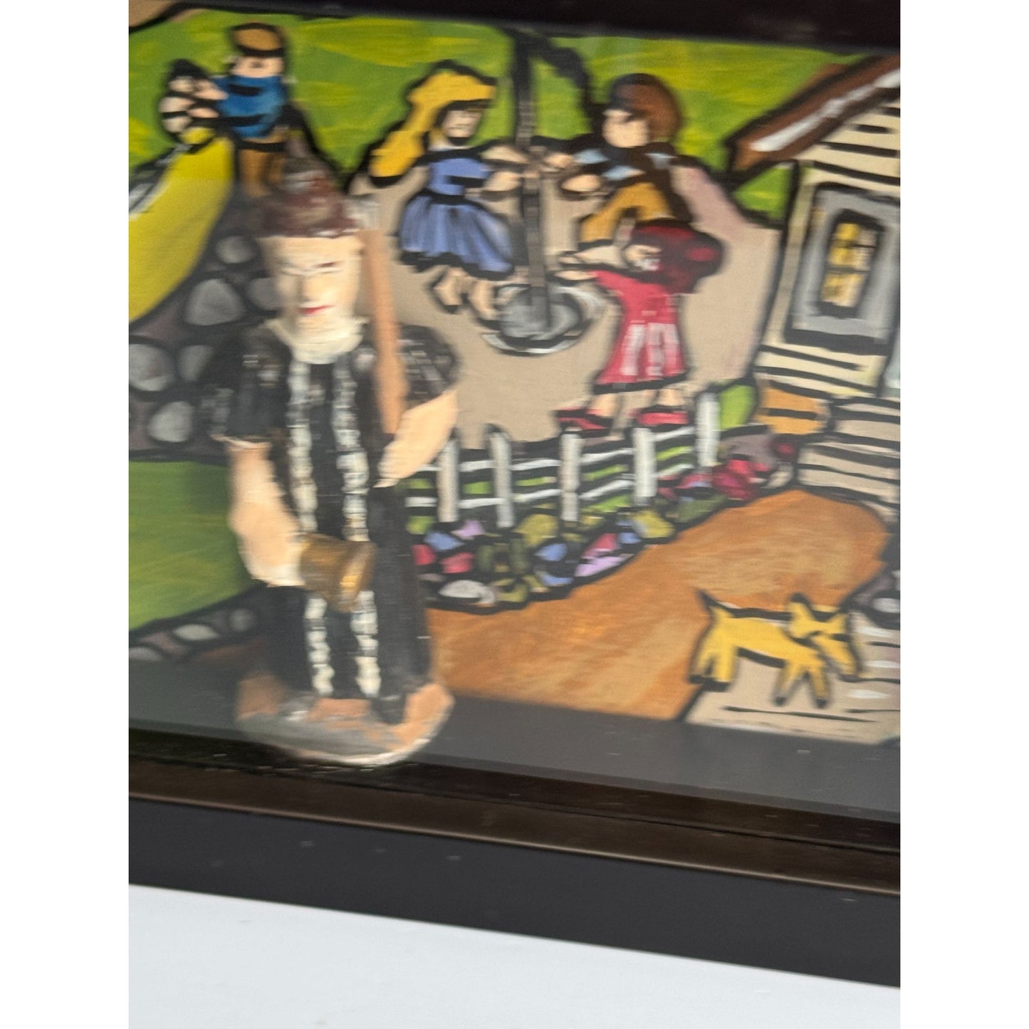 Handcrafted Shadow Box Art "School Maam" By L.D. Wandi Signed 2021 Folk Style 7 3/4" x 4 3/4" x 1 3/8"