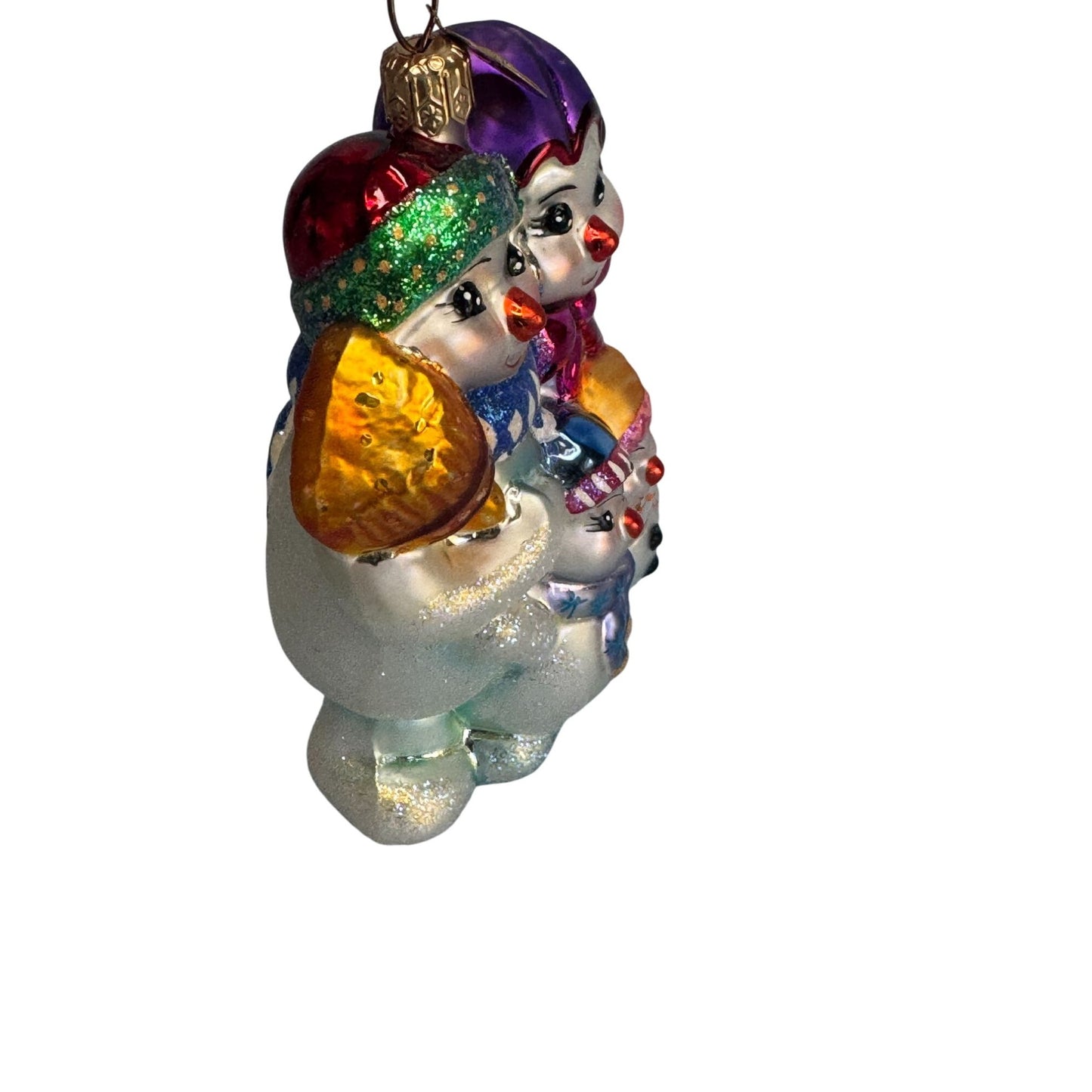 Christopher Radko Winter Portrait Snowman Family Ornament 2000 Retired 4 1/2"
