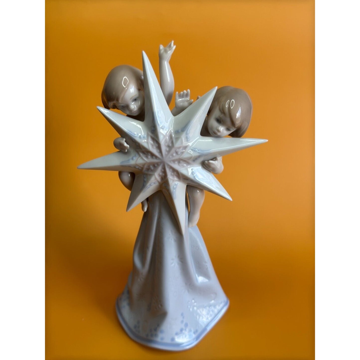 Lladro Celestial Christmas Child Angels Star Tree Topper with Box 06501 1990's