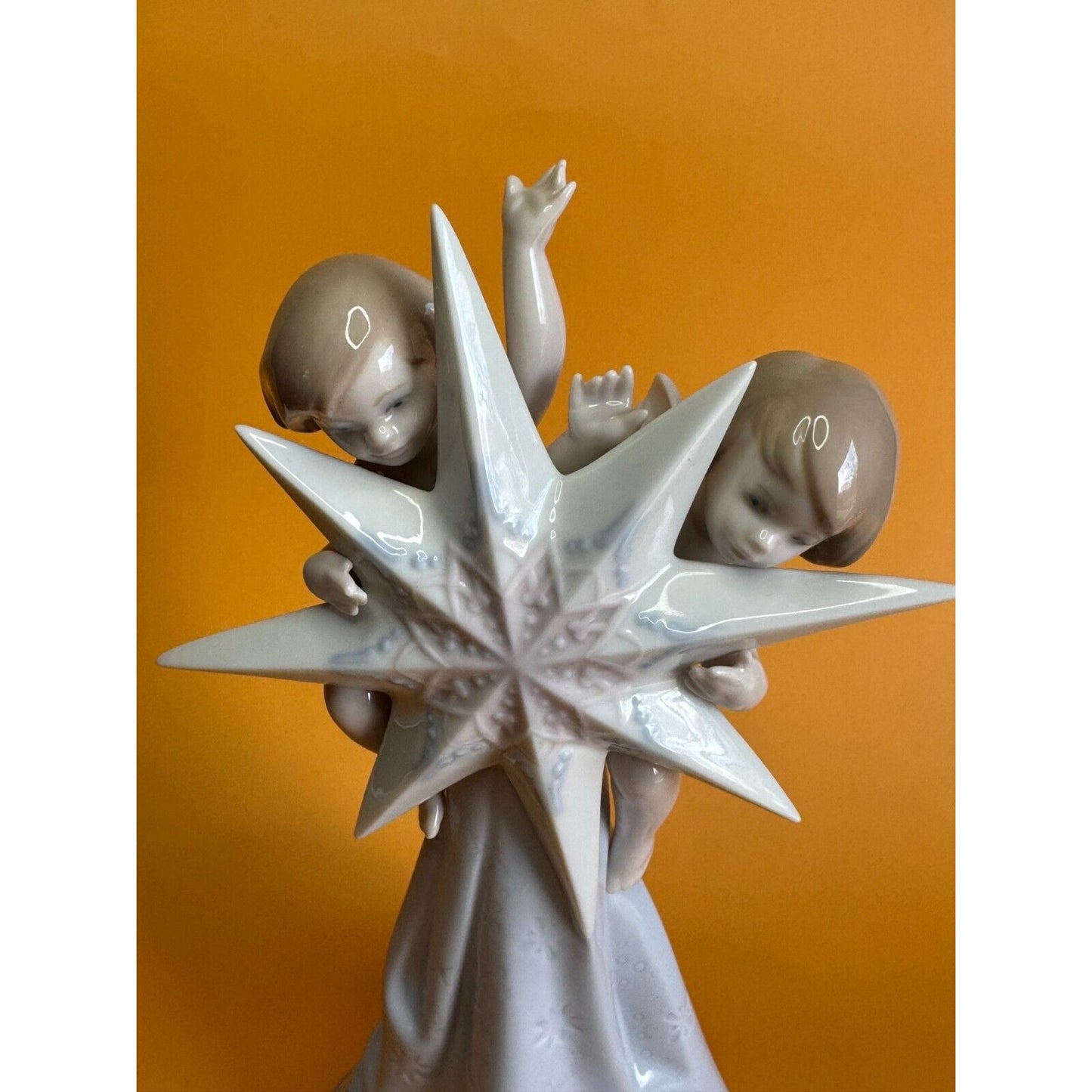 Lladro Celestial Christmas Child Angels Star Tree Topper with Box 06501 1990's