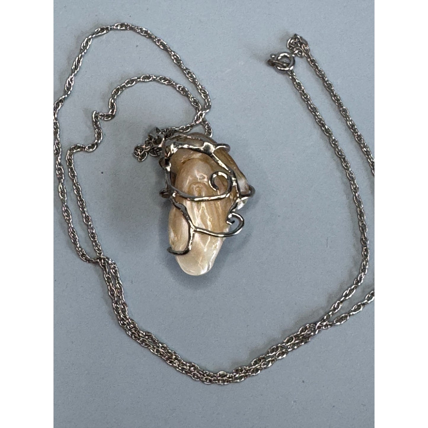 Unique Baroque Pearl Pendant Necklace With 22" Chain
