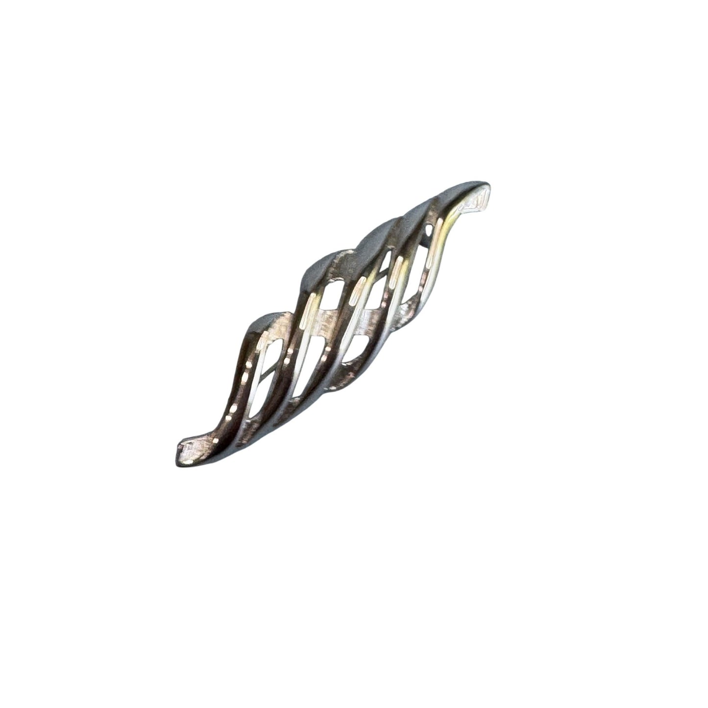 Monet Silver-Tone Twisted Wave Brooch Classic Designer Signed Jewelry Piece