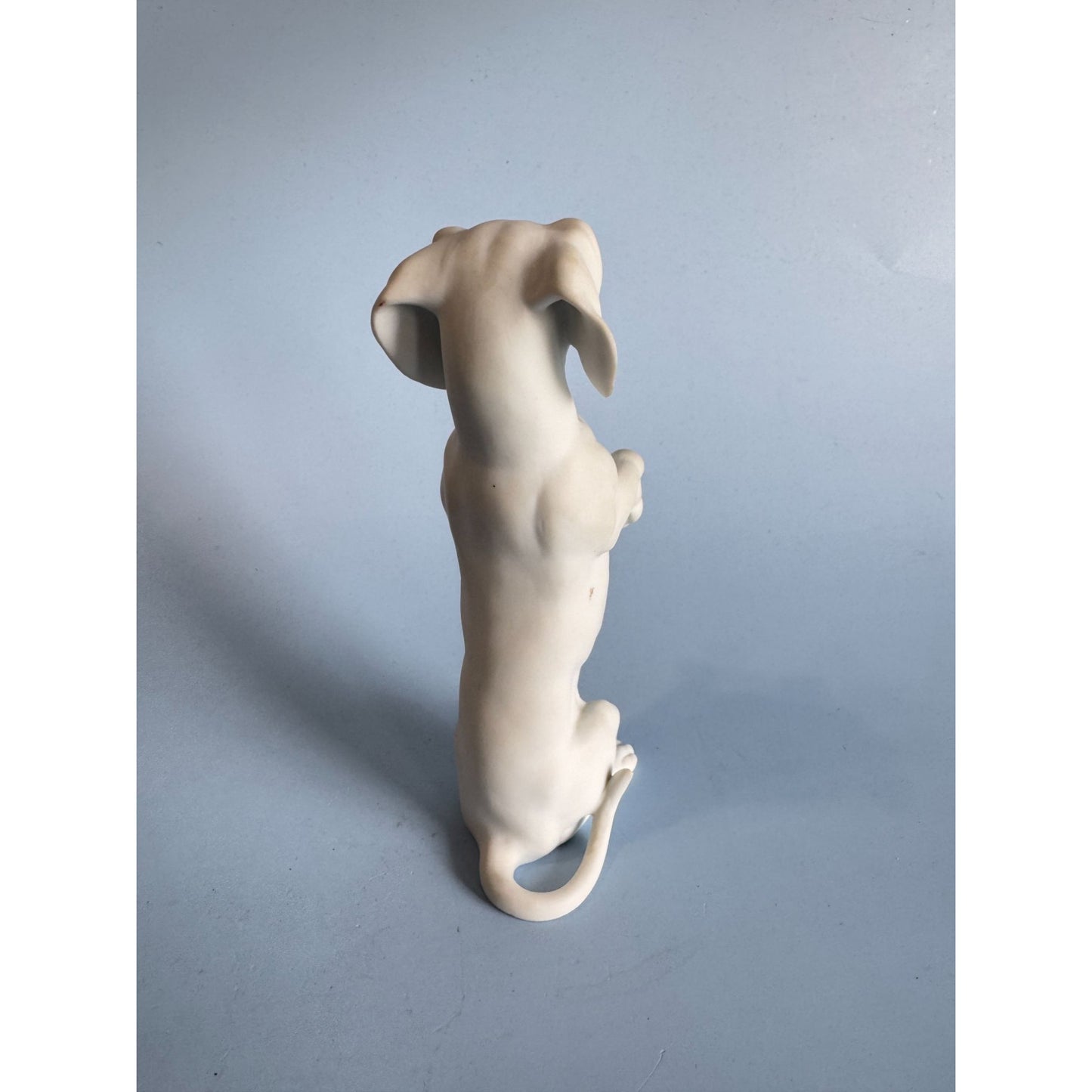 Vintage Kaiser White Porcelain Dachshund Figurine 5.5" Tall Standing On Hind Legs