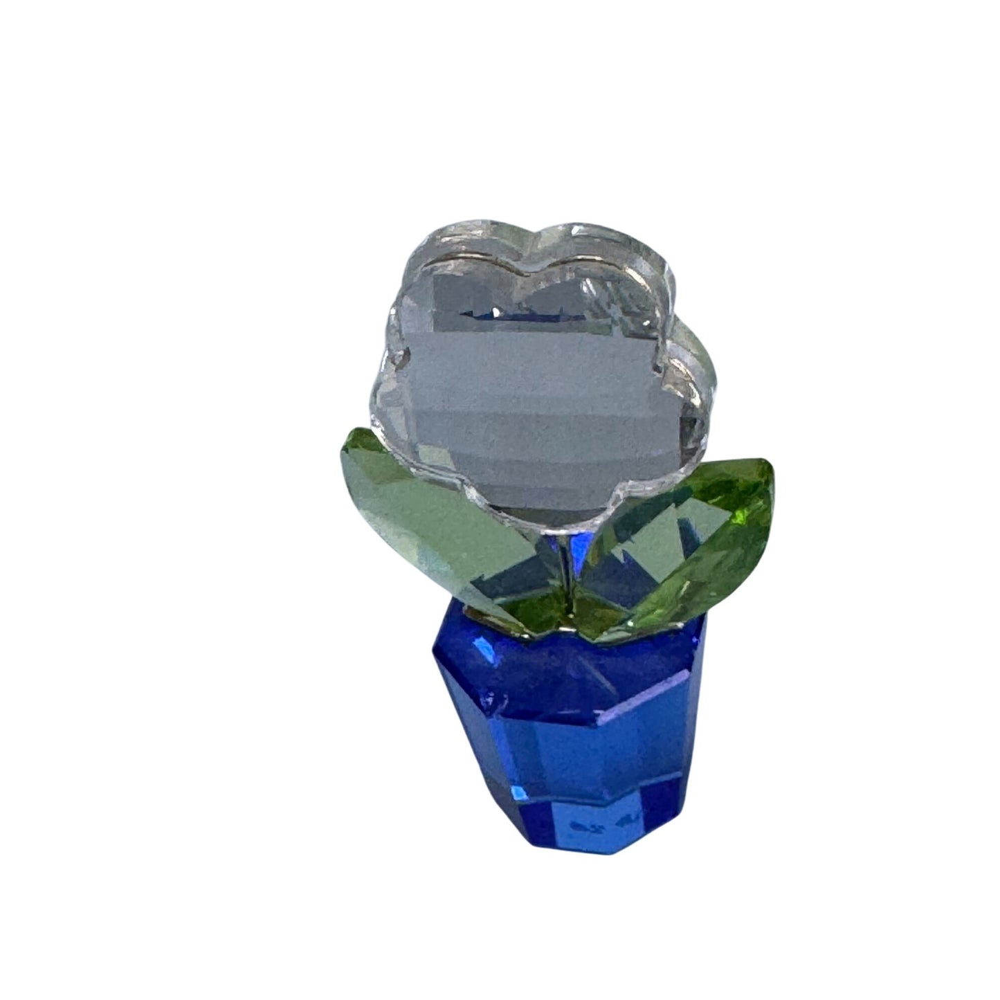 Swarovski 296598 Potted Plant Clear Daisy Green & Blue Crystal Figurine