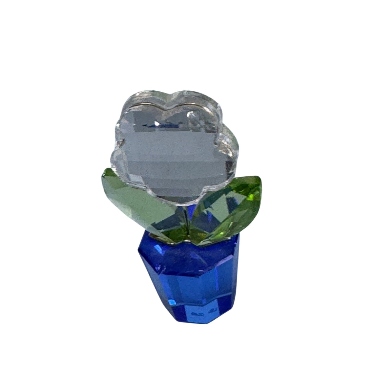 Swarovski 296598 Potted Plant Clear Daisy Green & Blue Crystal Figurine