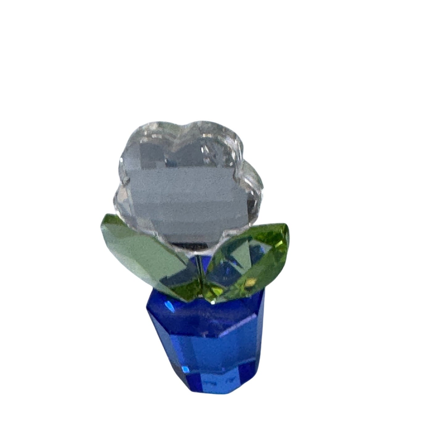 Swarovski 296598 Potted Plant Clear Daisy Green & Blue Crystal Figurine
