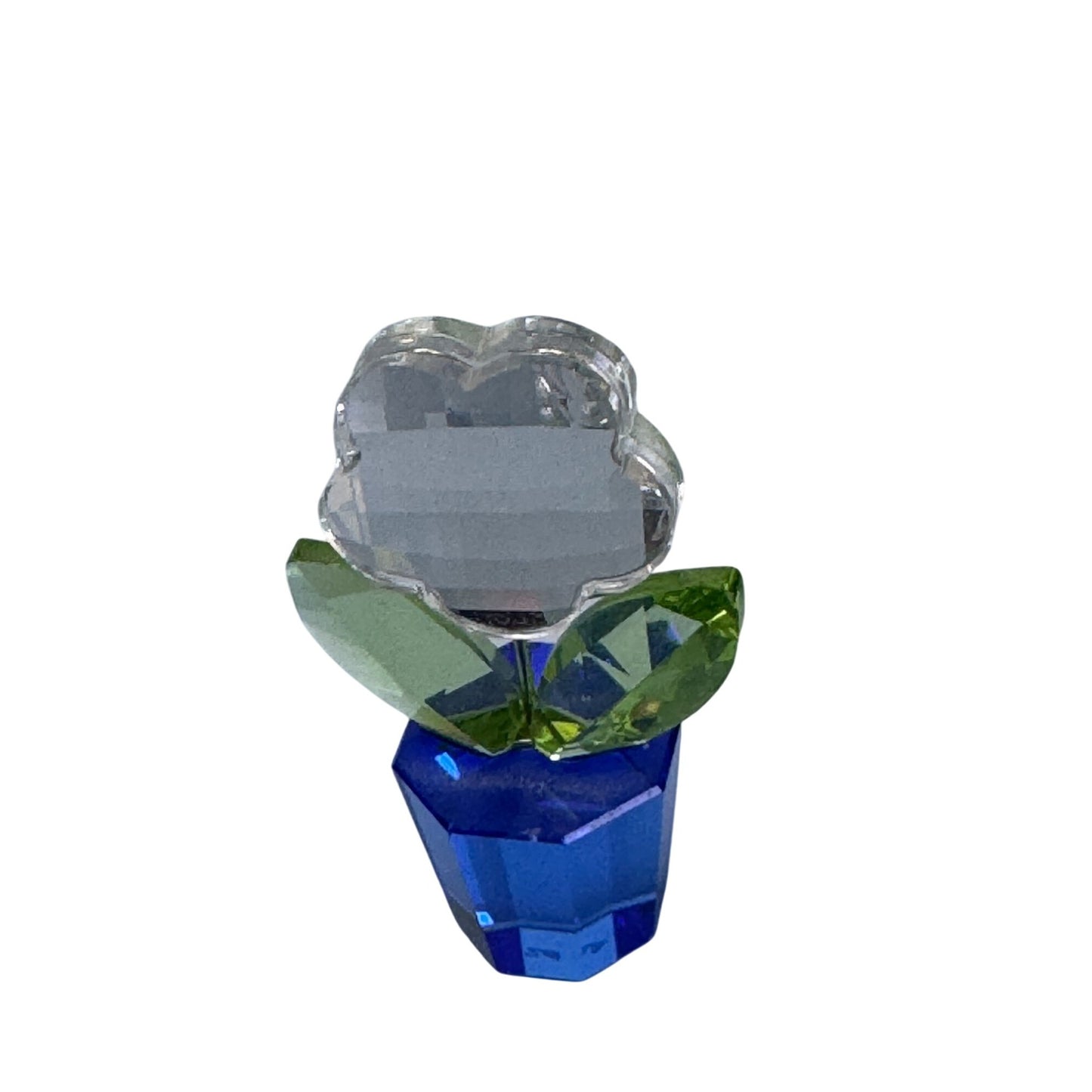 Swarovski 296598 Potted Plant Clear Daisy Green & Blue Crystal Figurine