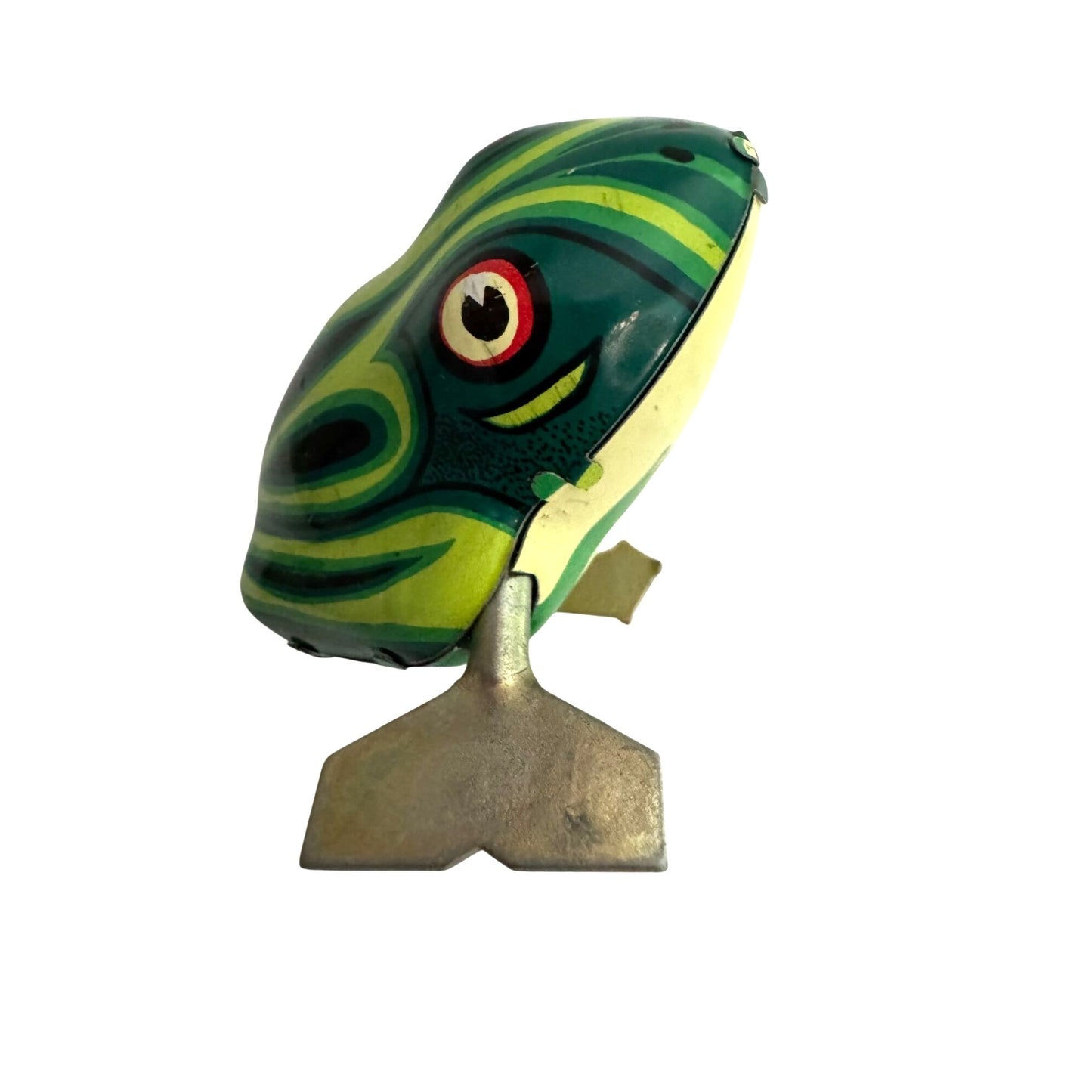 Vintage Wind-Up Metal Jumping Frog Toy Works No Box