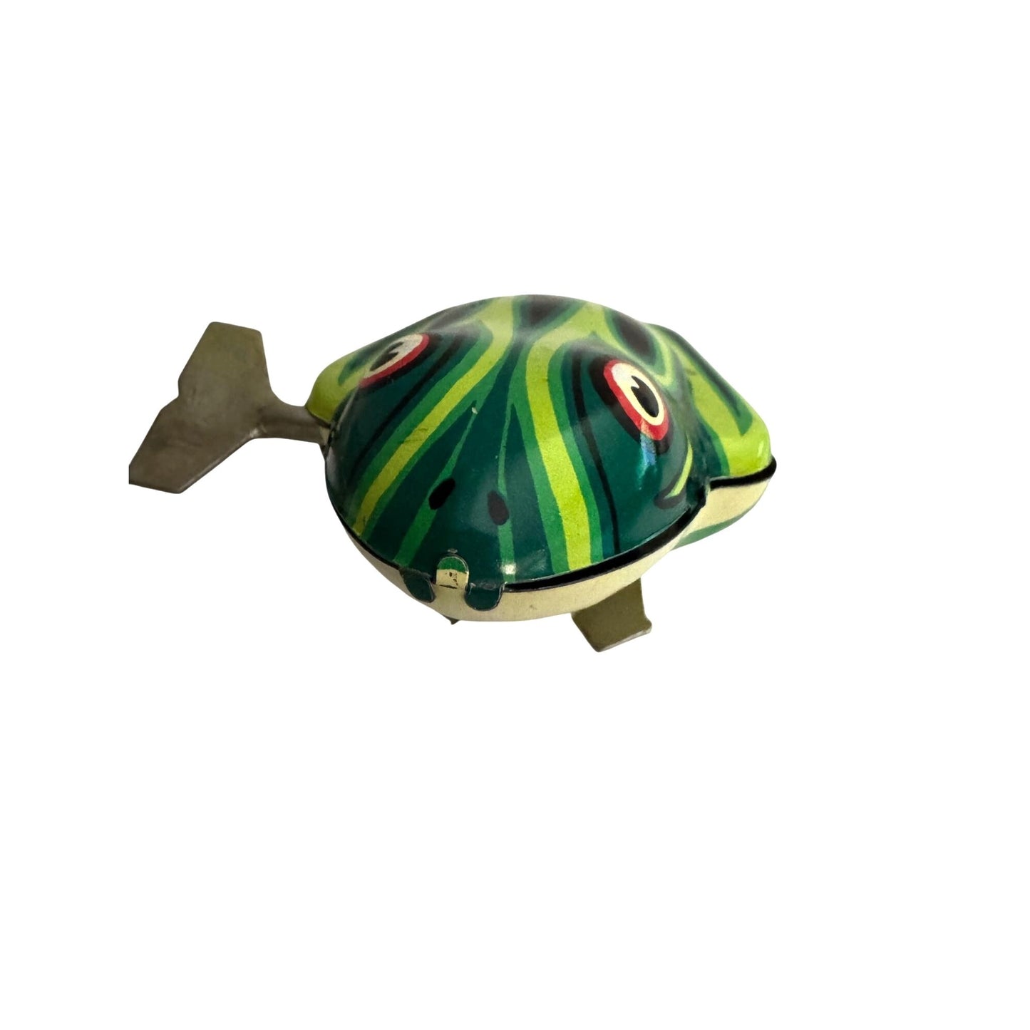 Vintage Wind-Up Metal Jumping Frog Toy Works No Box