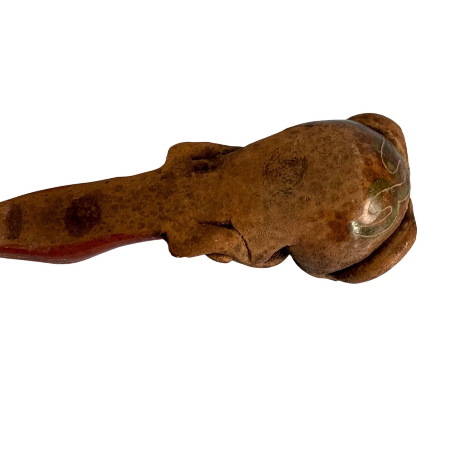 Hand Carved Stone Smoking Pipe Tribal Warrior Mayan Aztek Design 4 Inches