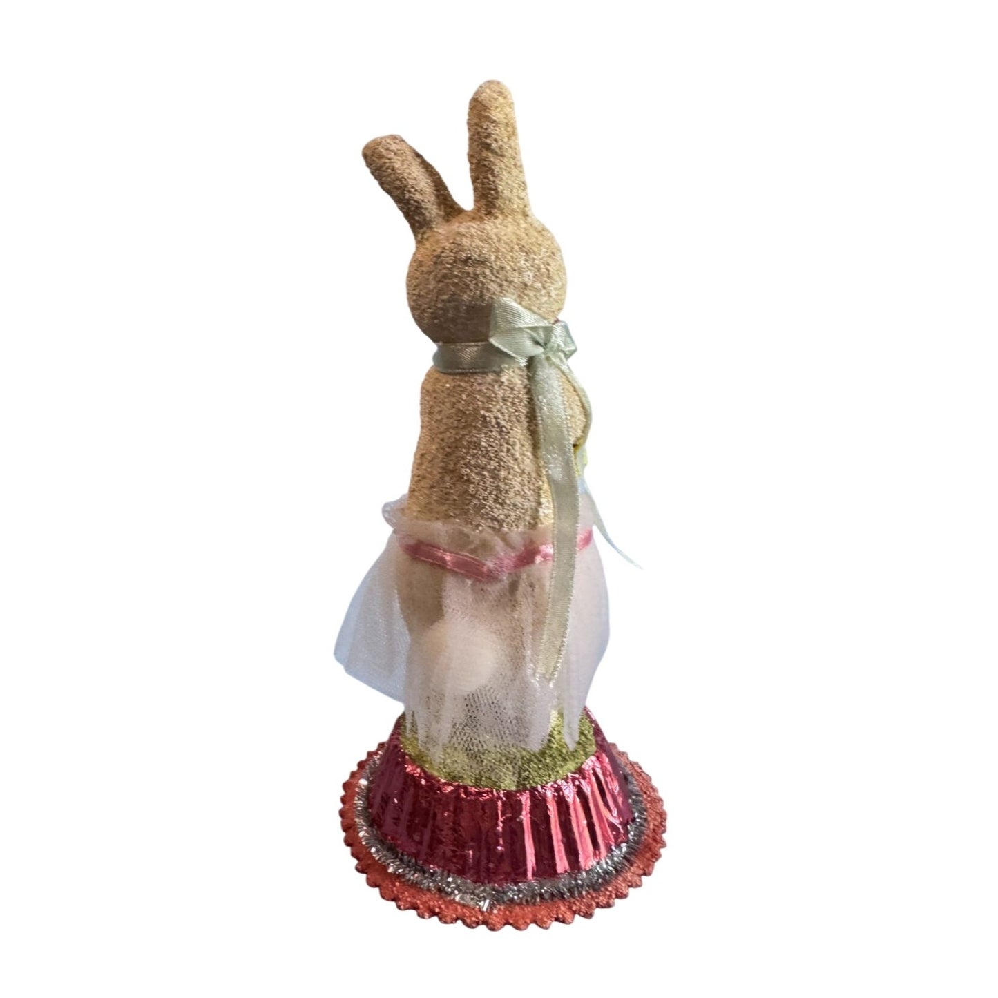 Decorative Seasons Of Cannon Falls Bunny Figurine With Pink Accents & Flower