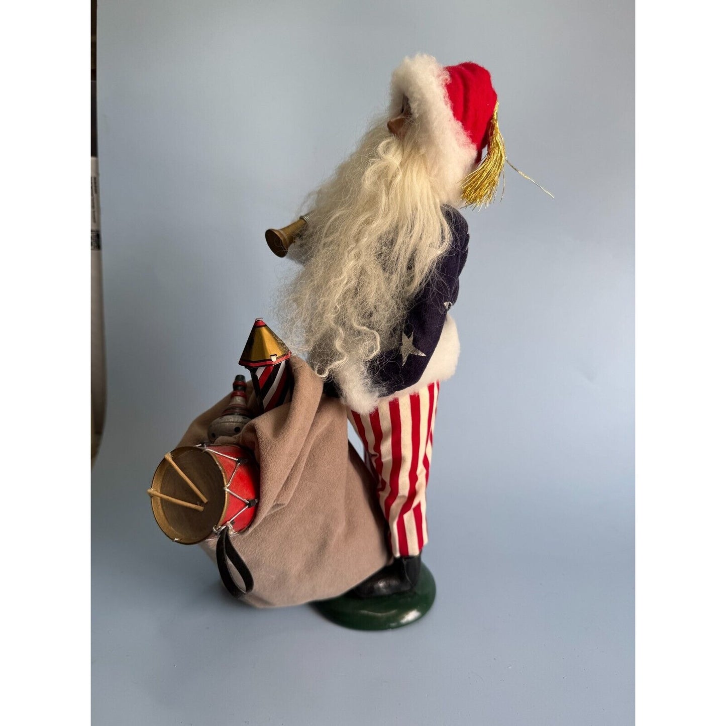Byers Choice Patriotic Santa Claus With Bag Of Toys 2002 13" Collectible Christmas Figurine