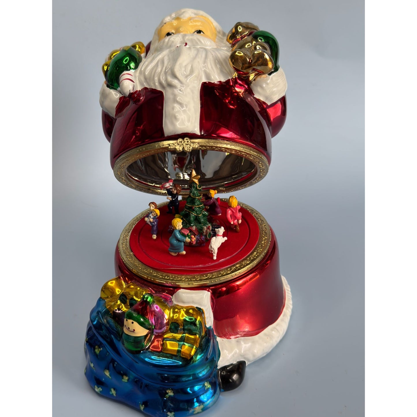 Vintage Mr. Christmas Wind-Up Musical Santa Figurine w/Rotating Scene