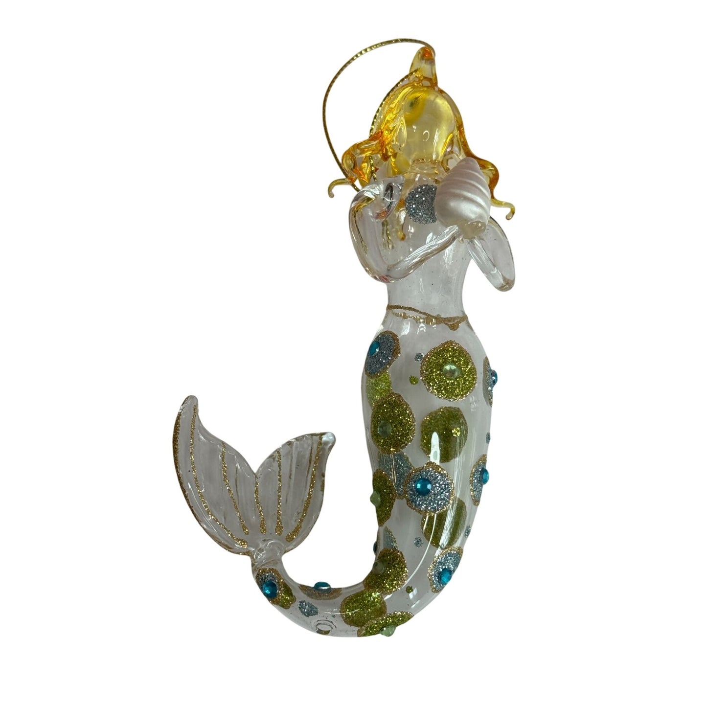 Midwest CBK Glass Mermaid Nautical Goddess Sea Siren Holding Starfish 5½"