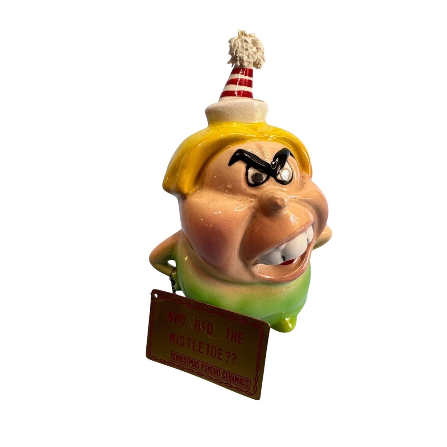 Kreiss Psycho Ceramics Figurine Christmas "Who Hid The Mistletoe?" Multicolor Ceramic