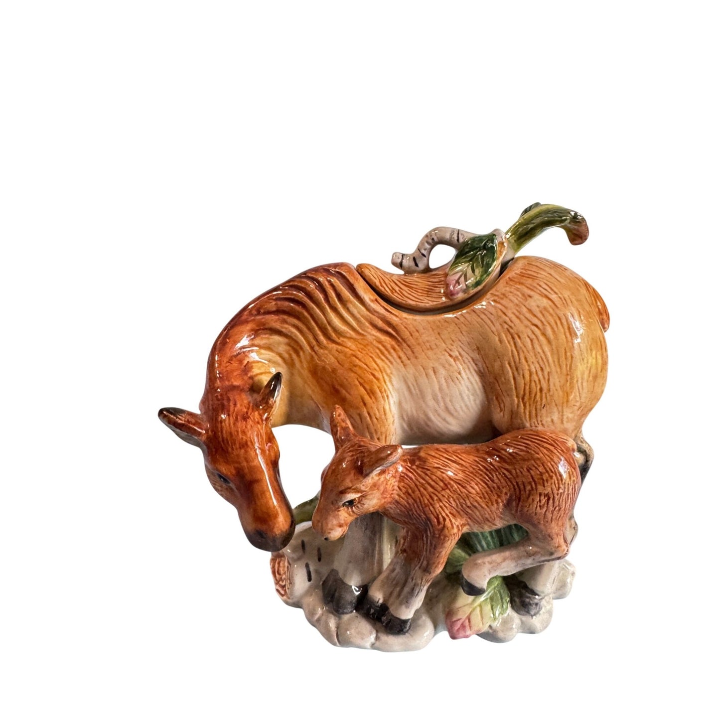 Vintage Fitz & Floyd High Sierra Horse Figurine Sugar Bowl With Lid