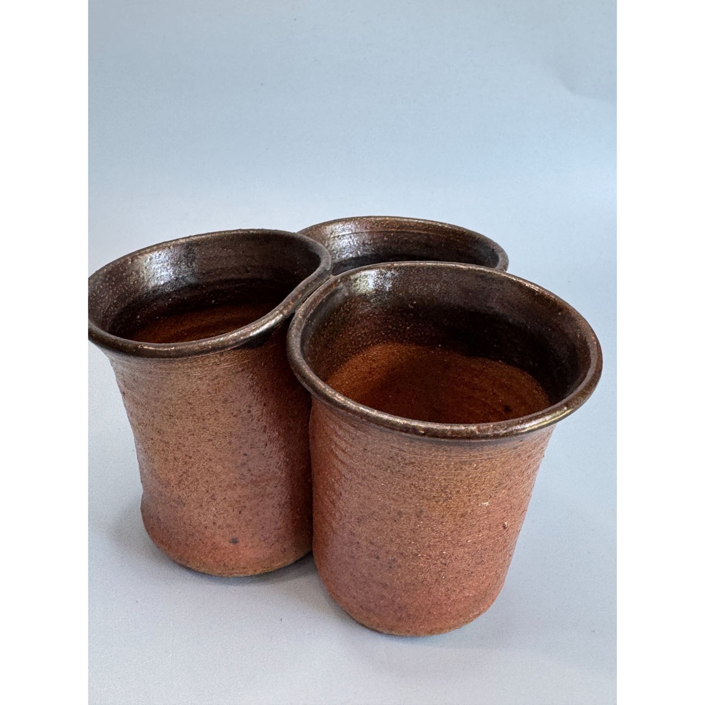 Beaver Creek Pottery Stoneware Utensil Holder Brown 3-Section 3.5"x5.25" 1981