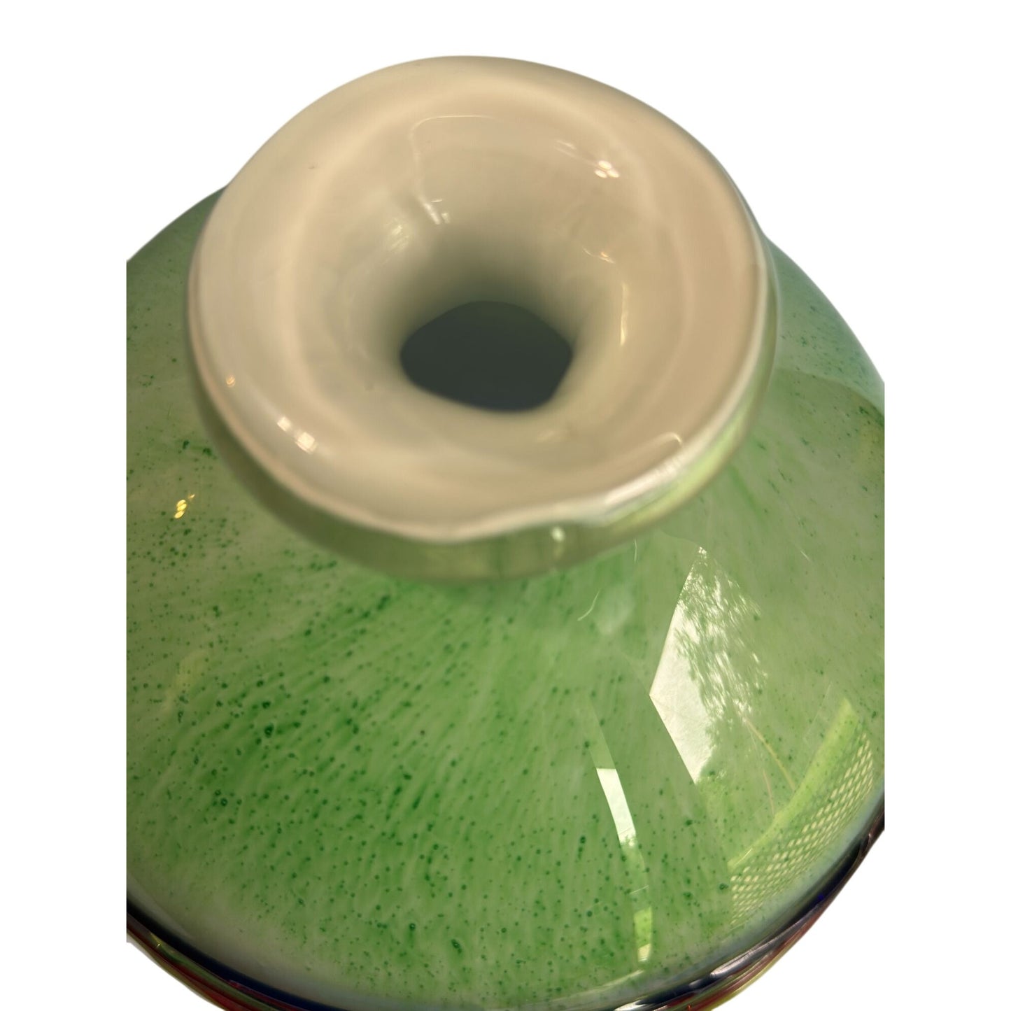 Handmade Italian Art Glass Vase 11" Tall Embossed Stripes 7.6 Lbs Unique Design