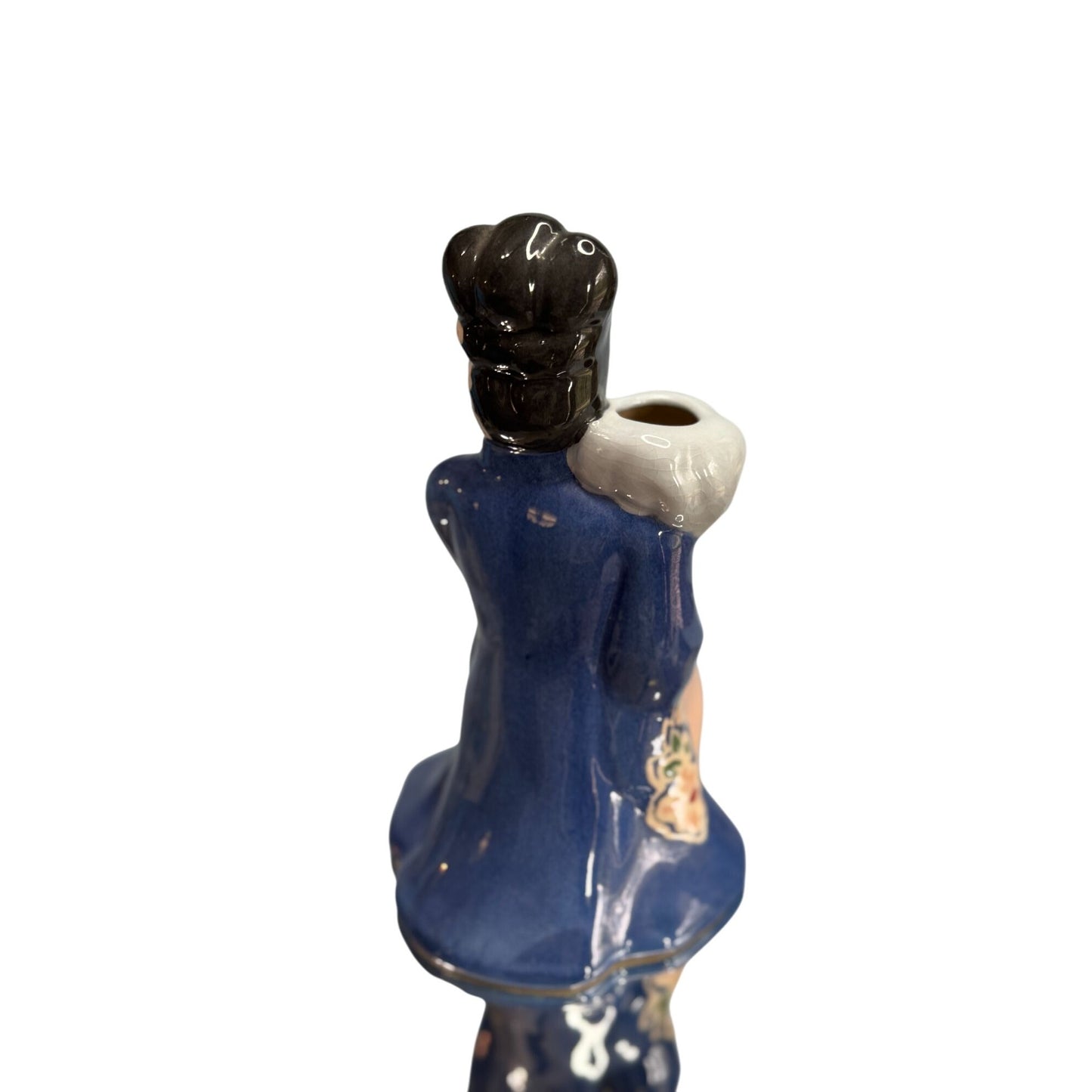 Westwood California Pottery Lady Planter Vase Blue Ceramic Vintage 1940s 9 1/4"