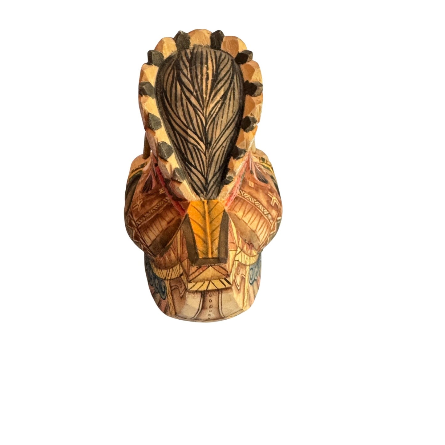 Russia Hand Carved Native American in Canoe Tribal Design Signed A.K. RARE!