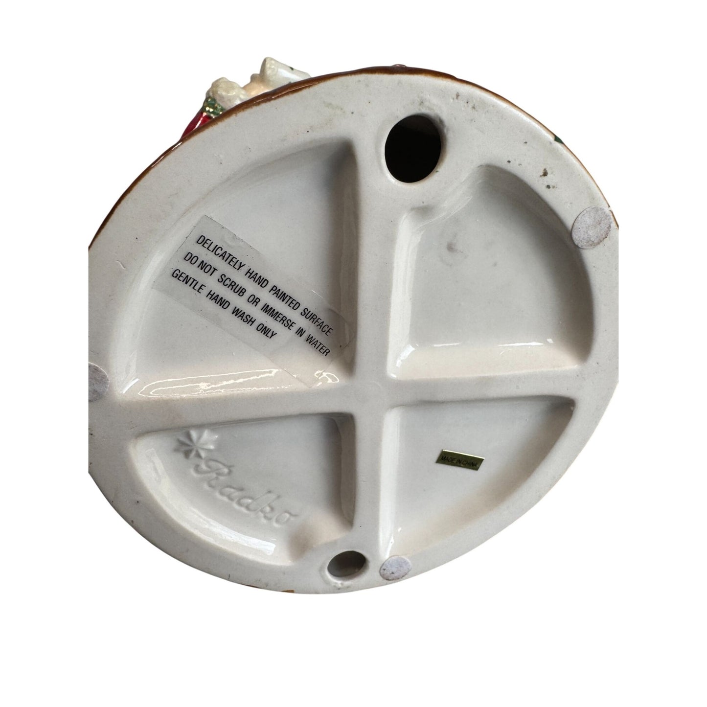 Christopher Radko Ceramic Candle Holder Santa Claus Multicolor 11 1/2 " w/Box