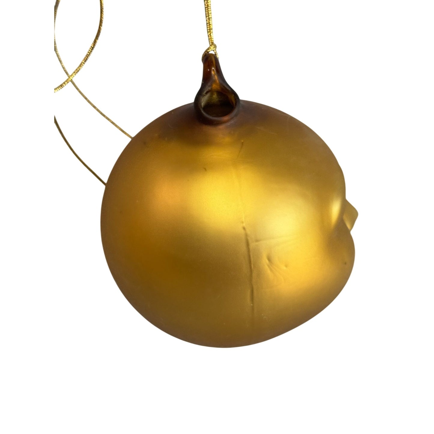 Dept 56 Man In The Moon Glass Ornament Jeweled Eyes Gold Tone 5" X 4" Holiday Decor