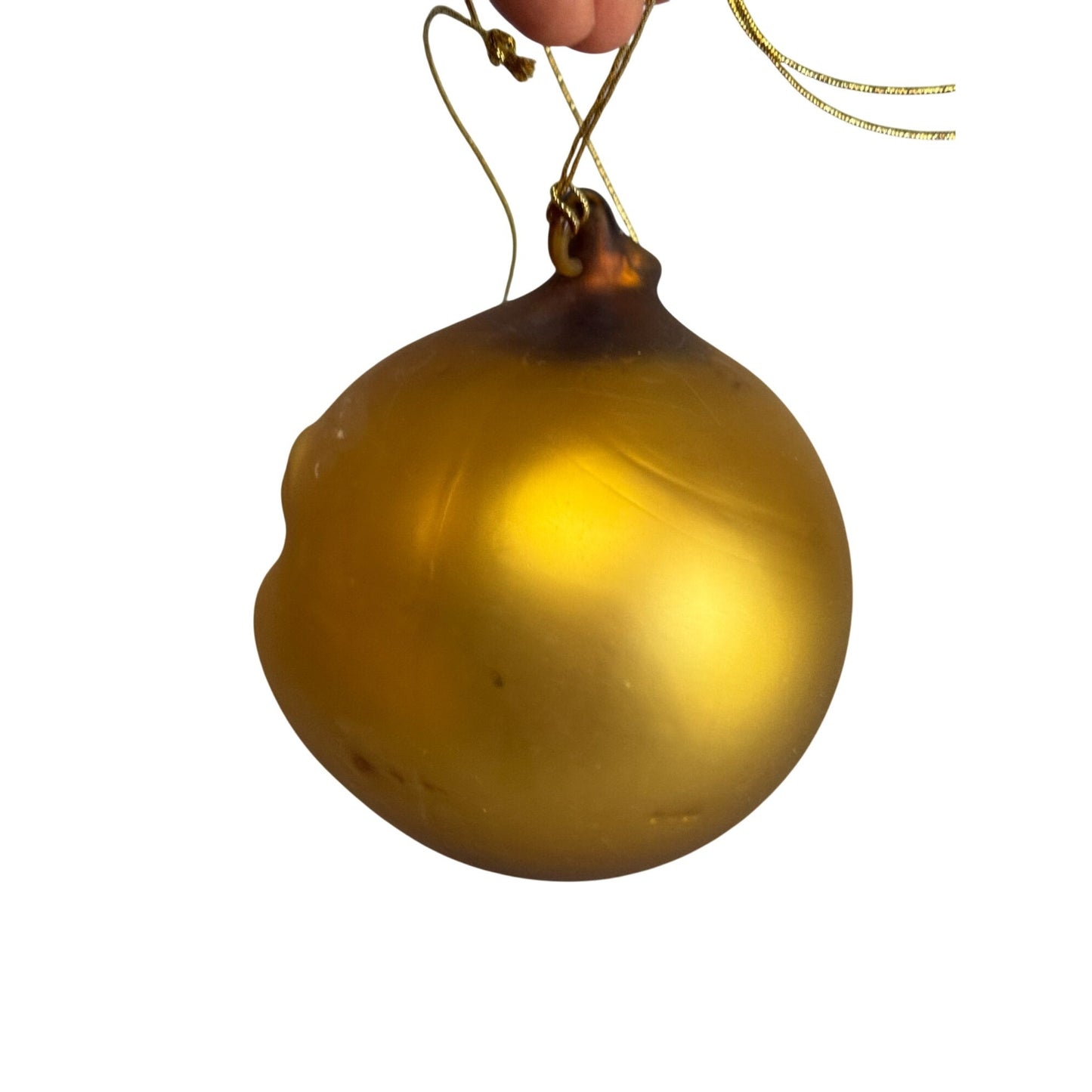 Dept 56 Man In The Moon Glass Ornament Jeweled Eyes Gold Tone 5" X 4" Holiday Decor