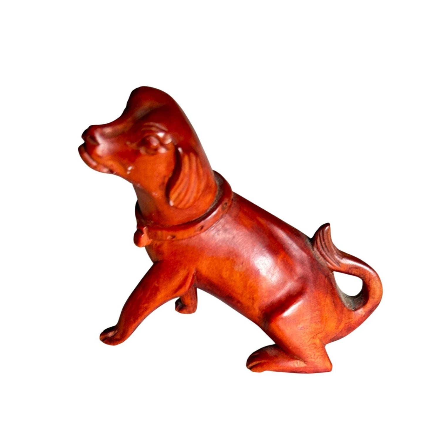 Vintage Boxwood Hand-Carved Japanese Netsuke Dogs - Sitting & Playful Poses