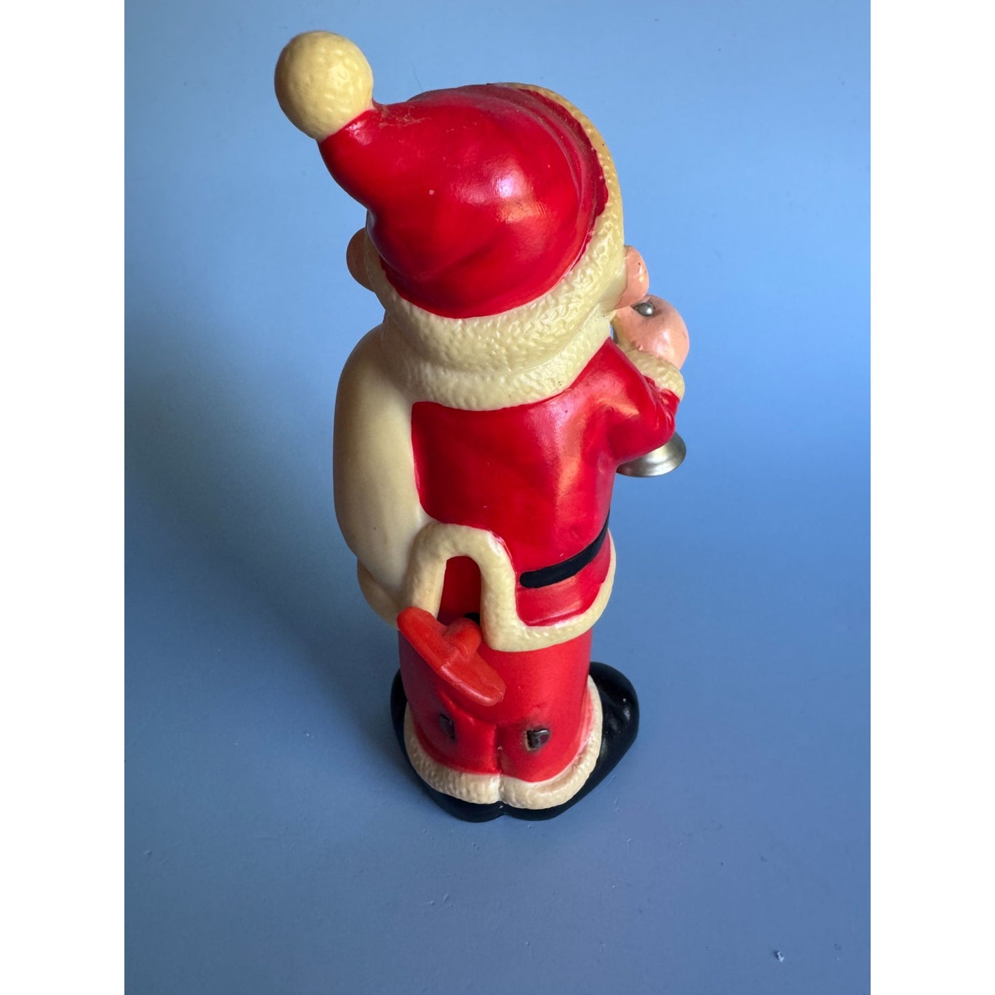 Vintage 1960s Plastic Wind-Up Santa Dwarf Figure Japan w/Woolworth Sticker 6"