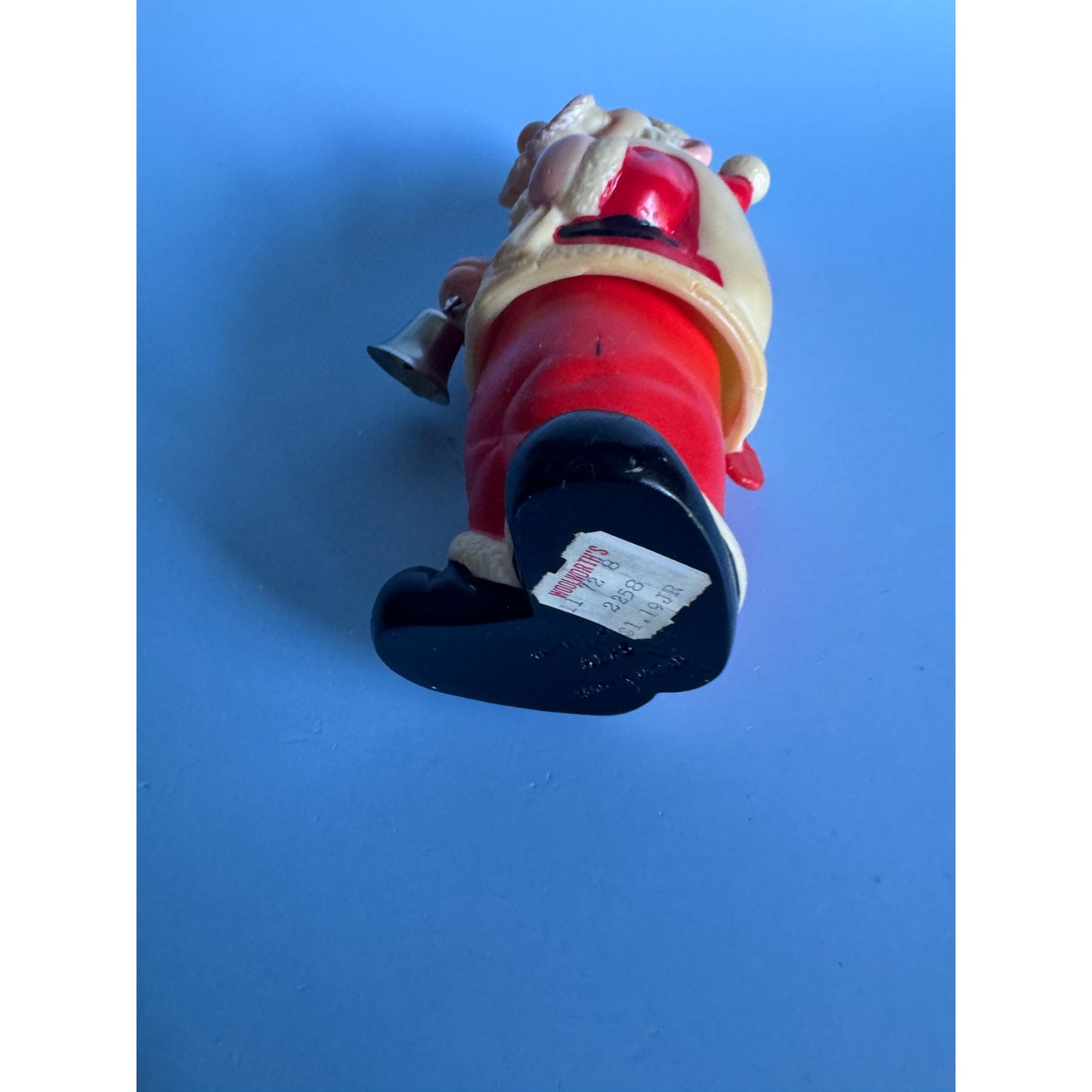 Vintage 1960s Plastic Wind-Up Santa Dwarf Figure Japan w/Woolworth Sticker 6"