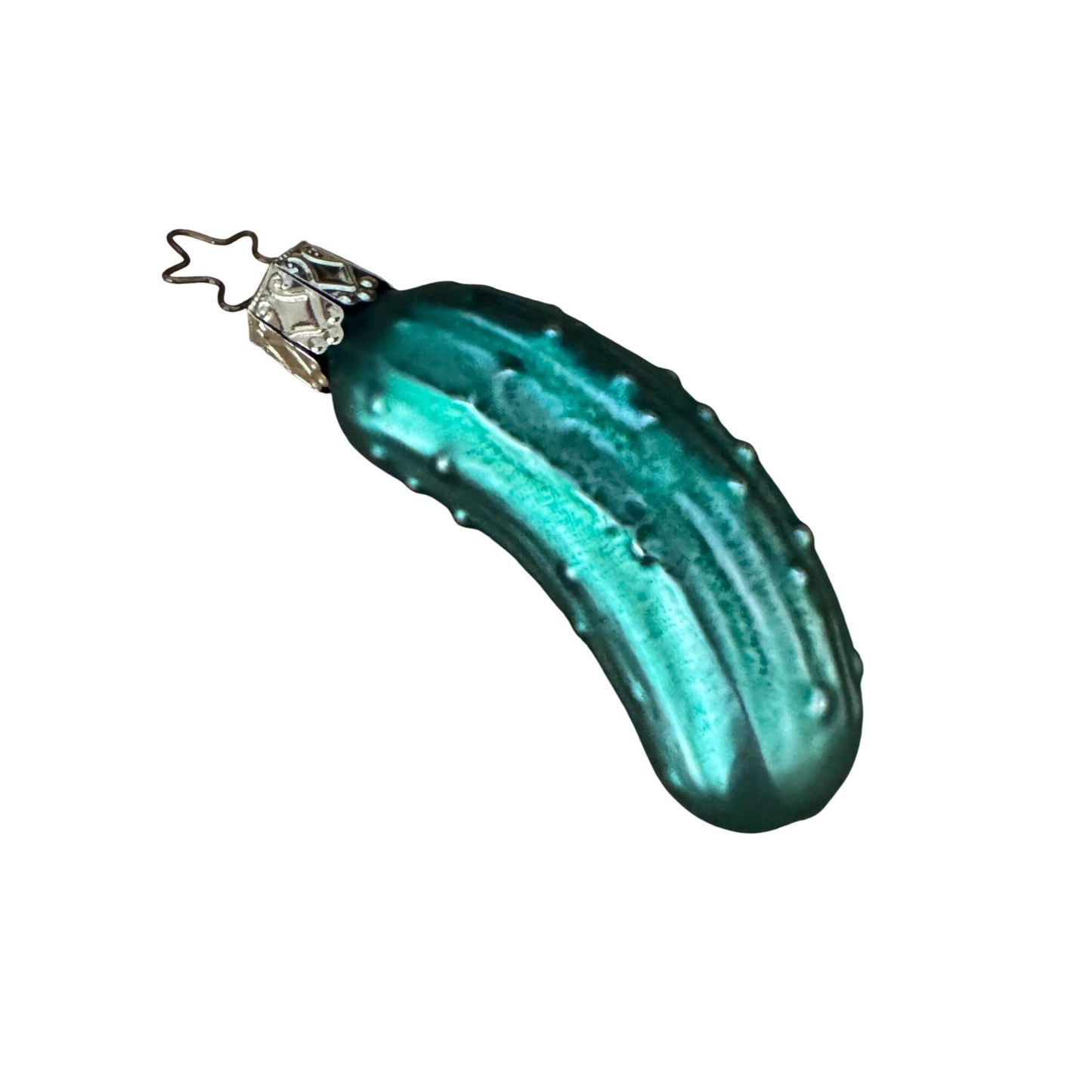 Inge German Blown Glass Pickle Ornament w/legend Card Christmas tree tradition 3"