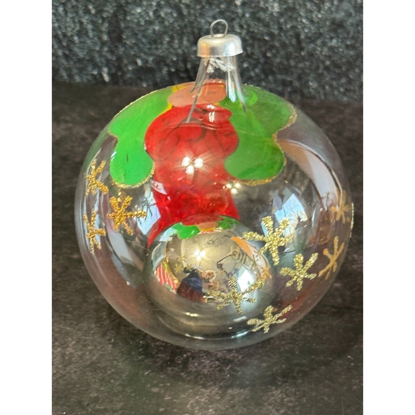 Vintage Soffieria De Carlini Italy Painted Angel Playing Trumpet Glass Ornament