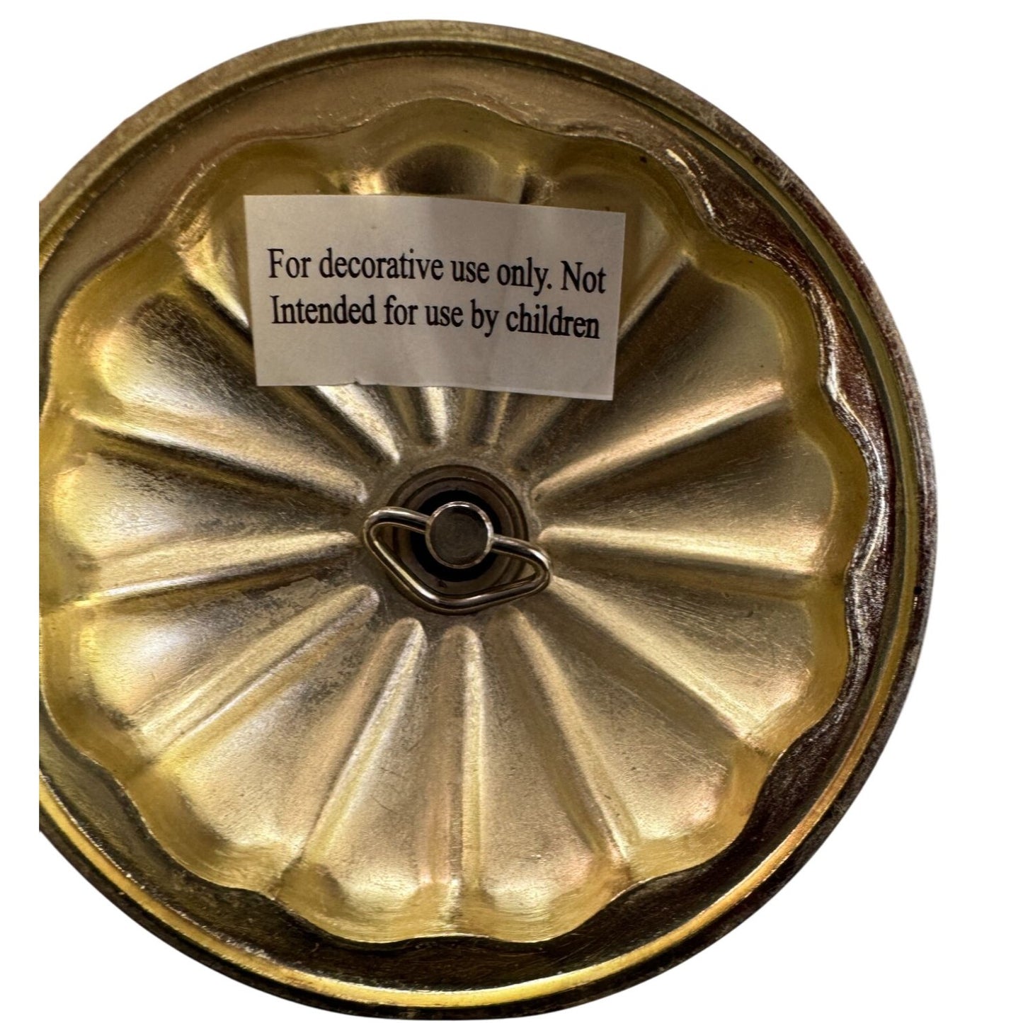 Jane Seymour Musical Box Egg Goldtone Metal Rotating 7 In St. Catherines Court