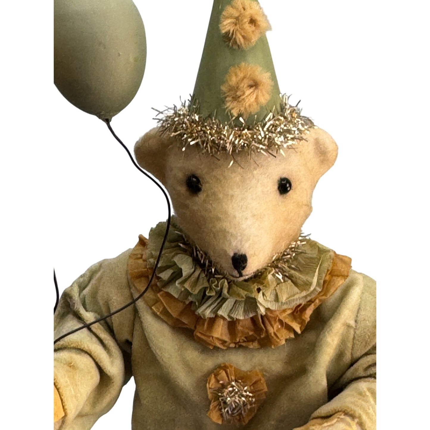 Bethany Lowe Circus Carnival Teddy Bear 14" Folk Art Figurine w/tag