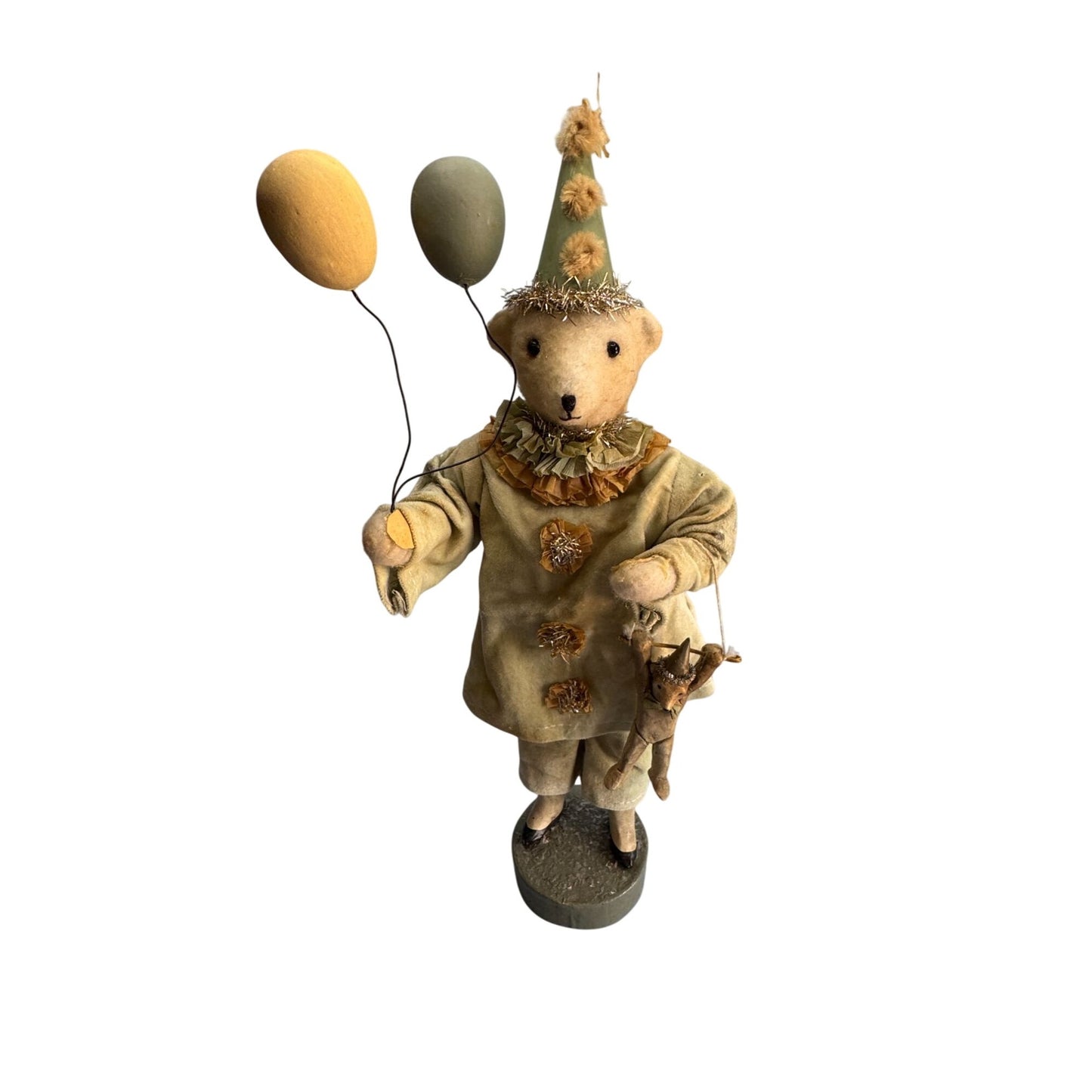 Bethany Lowe Circus Carnival Teddy Bear 14" Folk Art Figurine w/tag