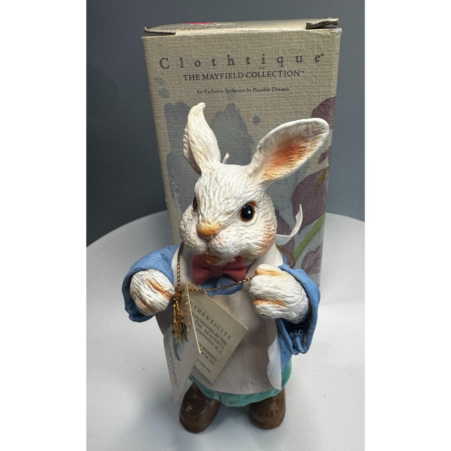 Possible Dreams Clothique Mayfield Collection Rabbit Figurine With Box Tag 1989 5 1/2"