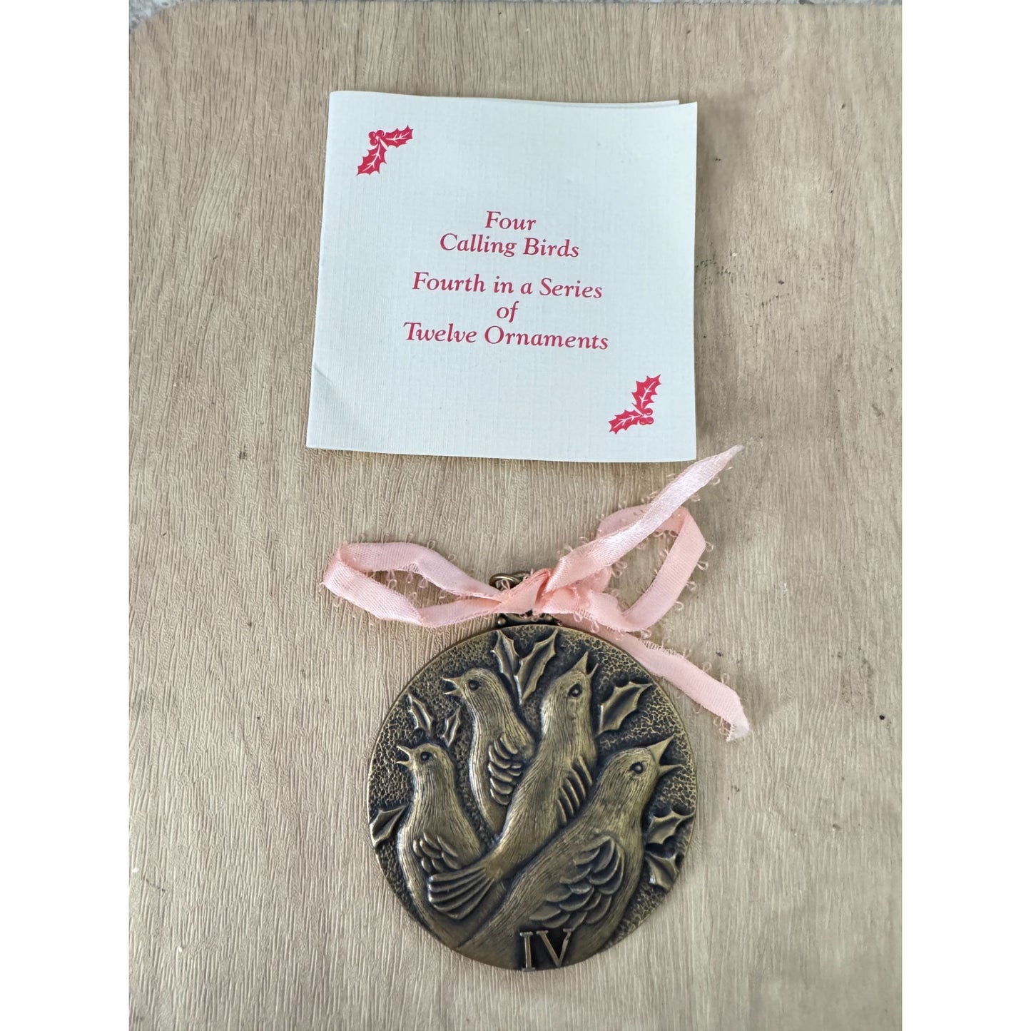 4 Twelve Days Of Christmas Bird Ornaments Matthews International 1987 - 1990