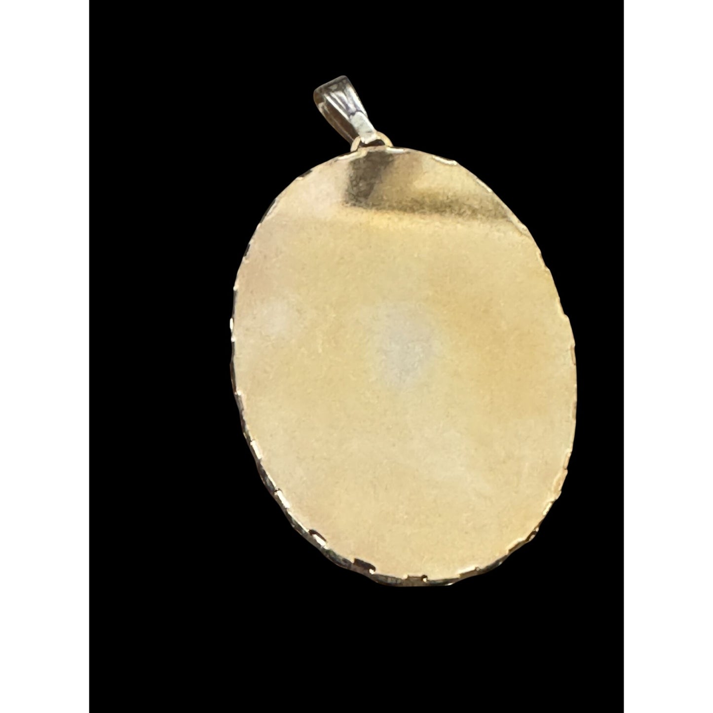 Cameo Pendant Dolphin Jumping Hoops Oval Multicolor Shell Goldtone Frame 1 1/2"