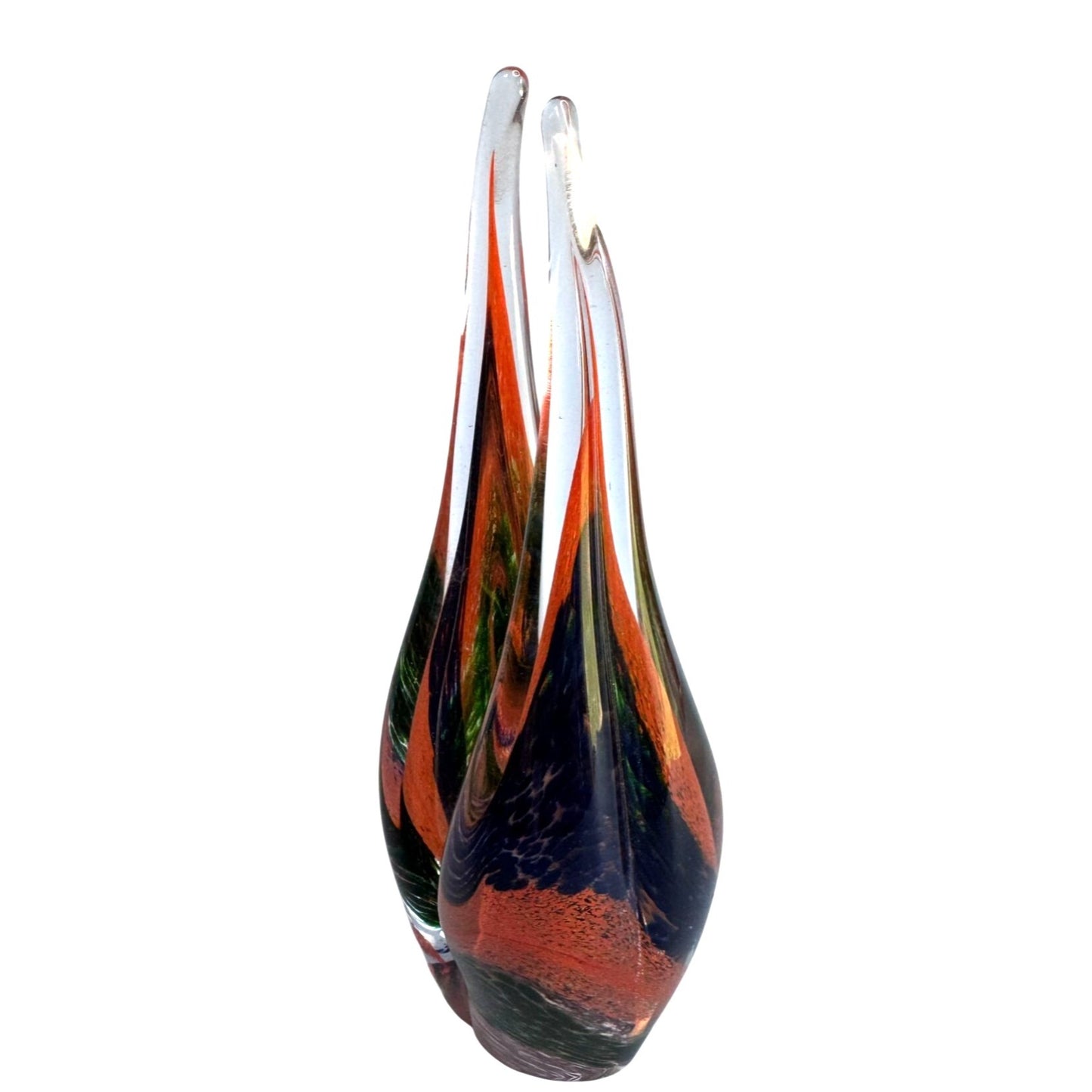 Murano Venetian Sommerso Vase 9" Layered Color Encased in Clear Glass