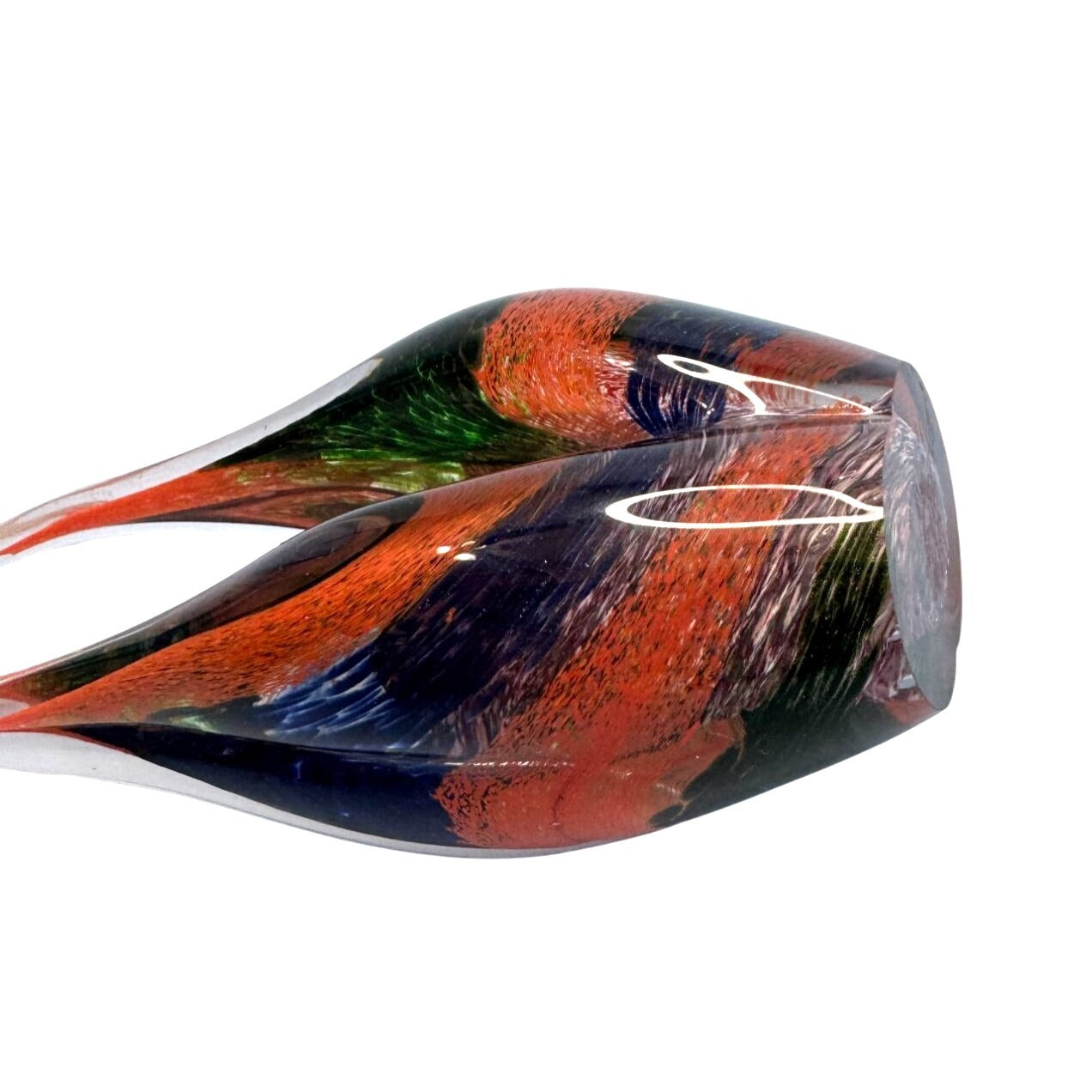 Murano Venetian Sommerso Vase 9" Layered Color Encased in Clear Glass