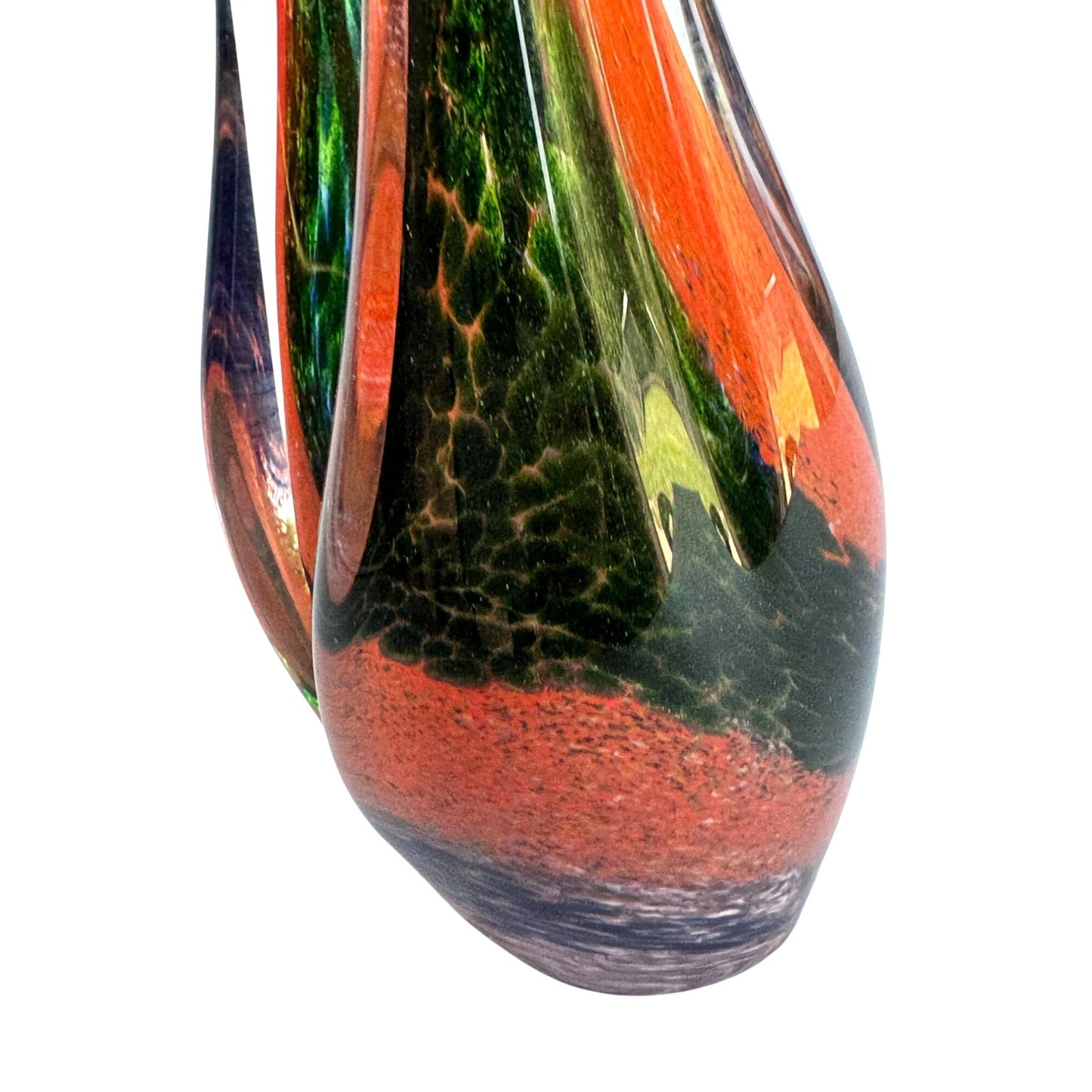 Murano Venetian Sommerso Vase 9" Layered Color Encased in Clear Glass