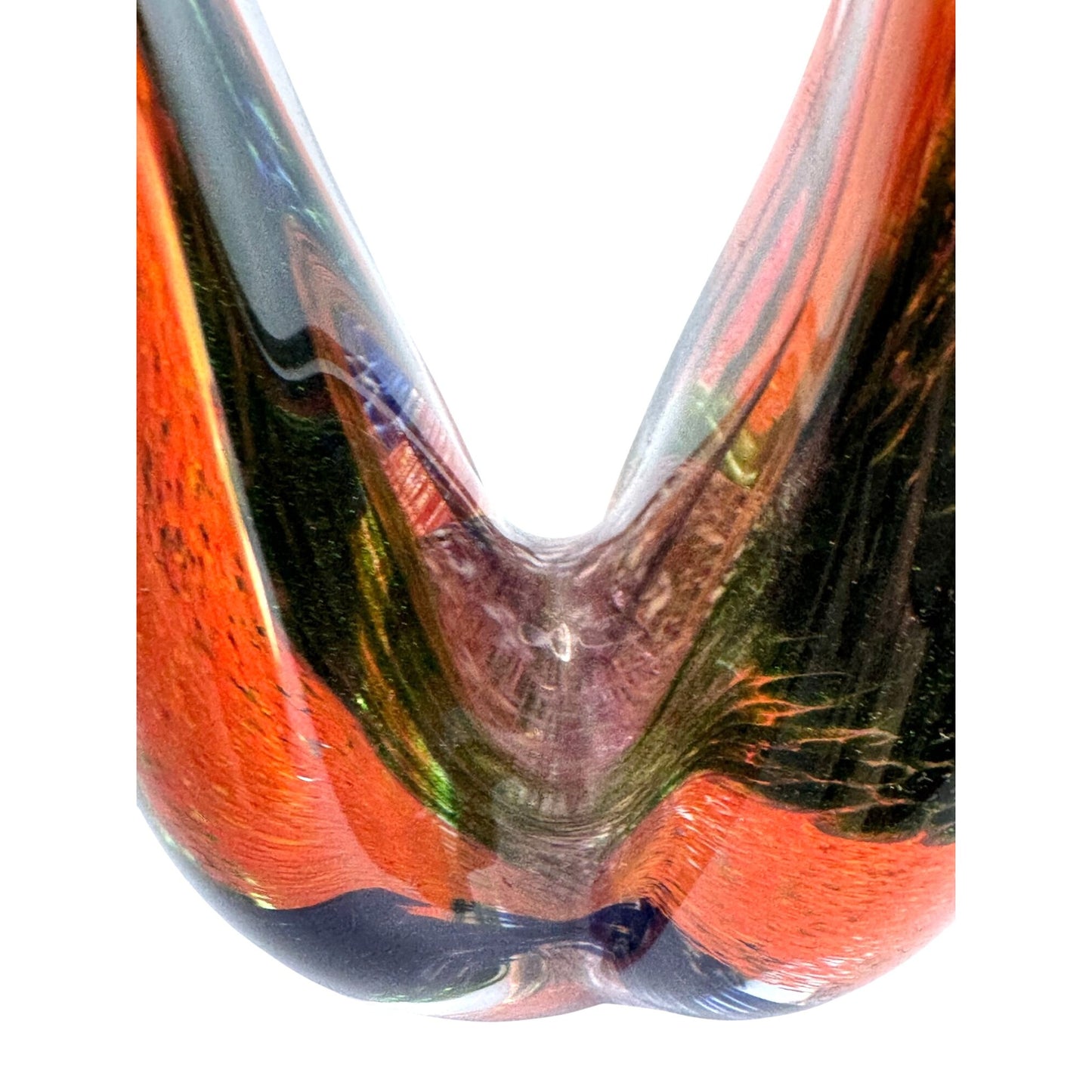 Murano Venetian Sommerso Vase 9" Layered Color Encased in Clear Glass