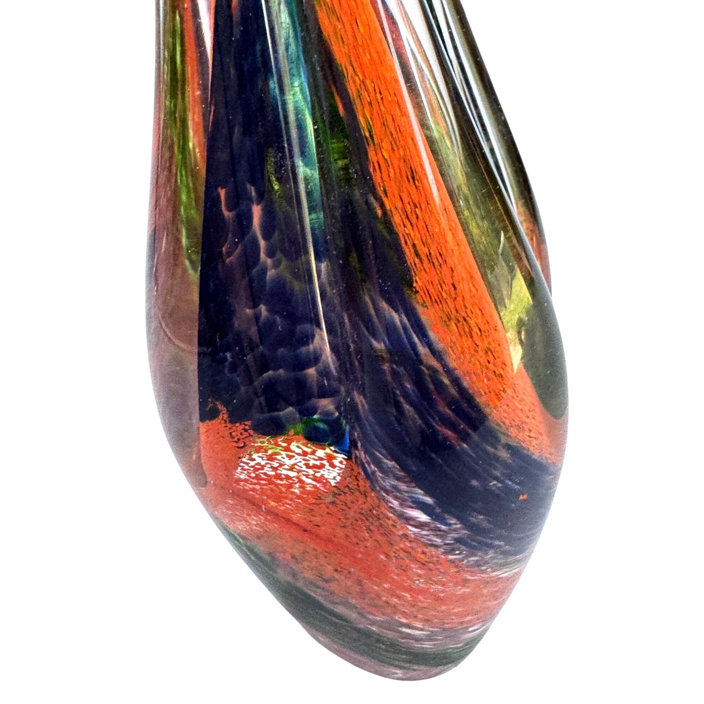 Murano Venetian Sommerso Vase 9" Layered Color Encased in Clear Glass