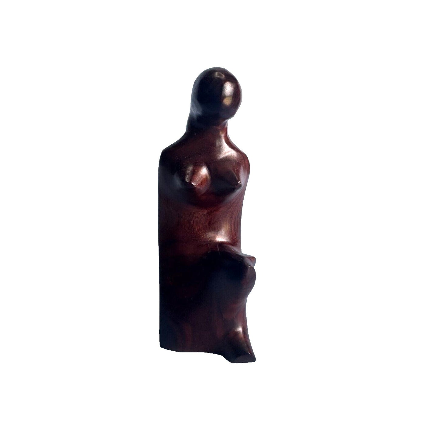 Vintage Hand-Carved Female African Tribal Wood Figurine 6 1/4" Tall