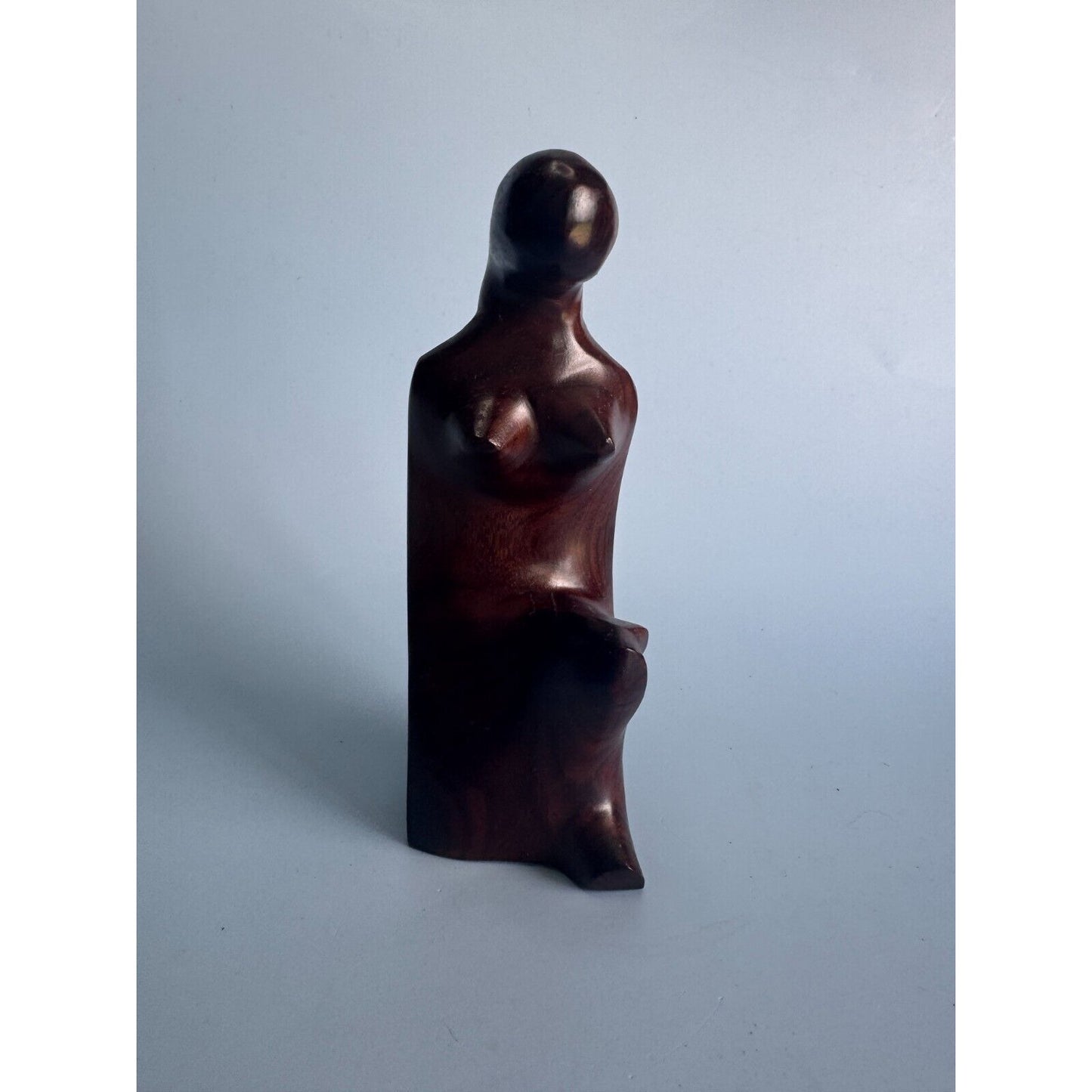 Vintage Hand-Carved Female African Tribal Wood Figurine 6 1/4" Tall