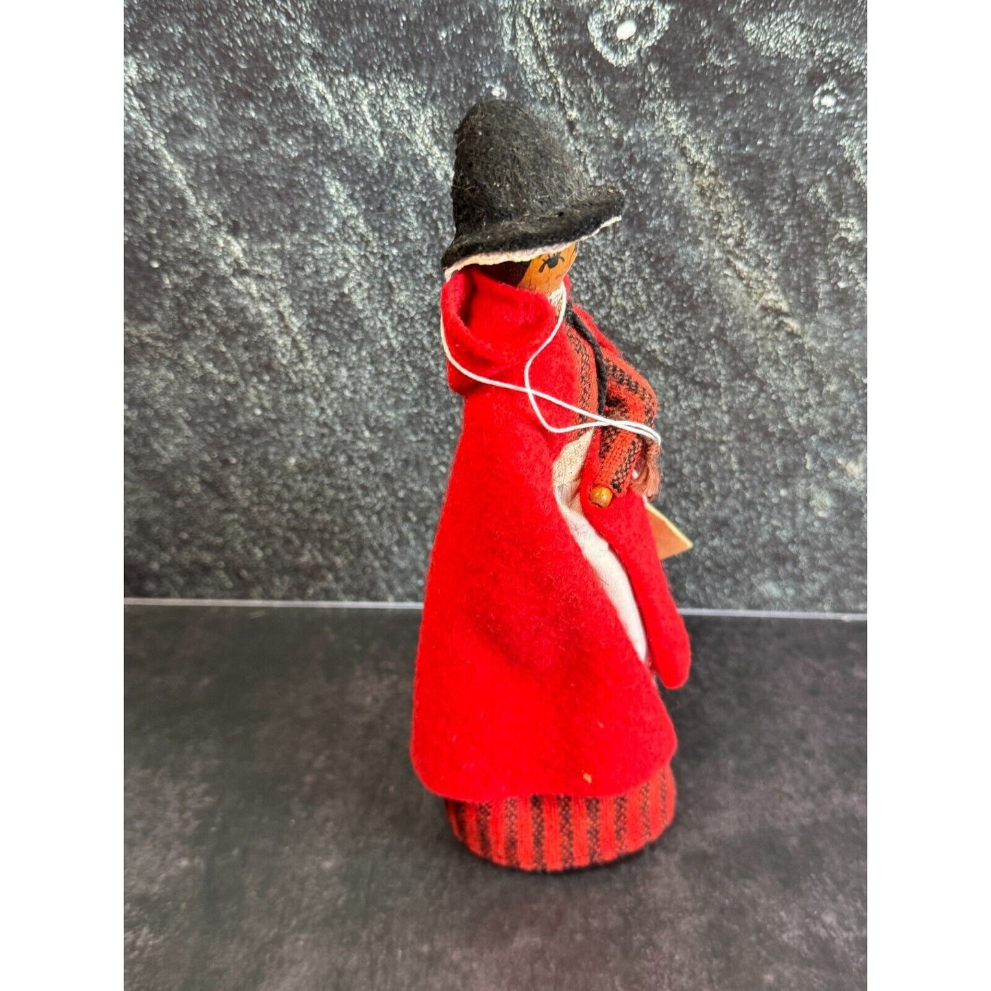 Vintage Fishguard Lady Wales Wooden Doll with Original Tag
