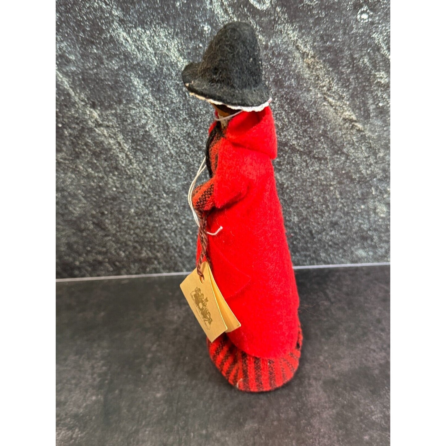 Vintage Fishguard Lady Wales Wooden Doll with Original Tag