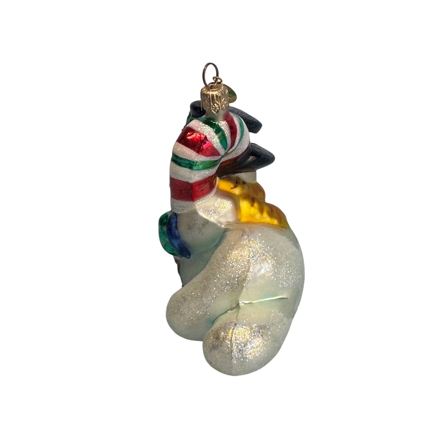 Christopher Radko Chillin Snowman Ornament Glass Multicolor Retired 4.5 Inches