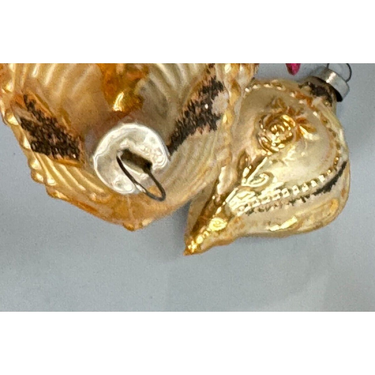 2 Antique Blown Glass Christmas Victorian Ornate Ornaments West Germany 4"