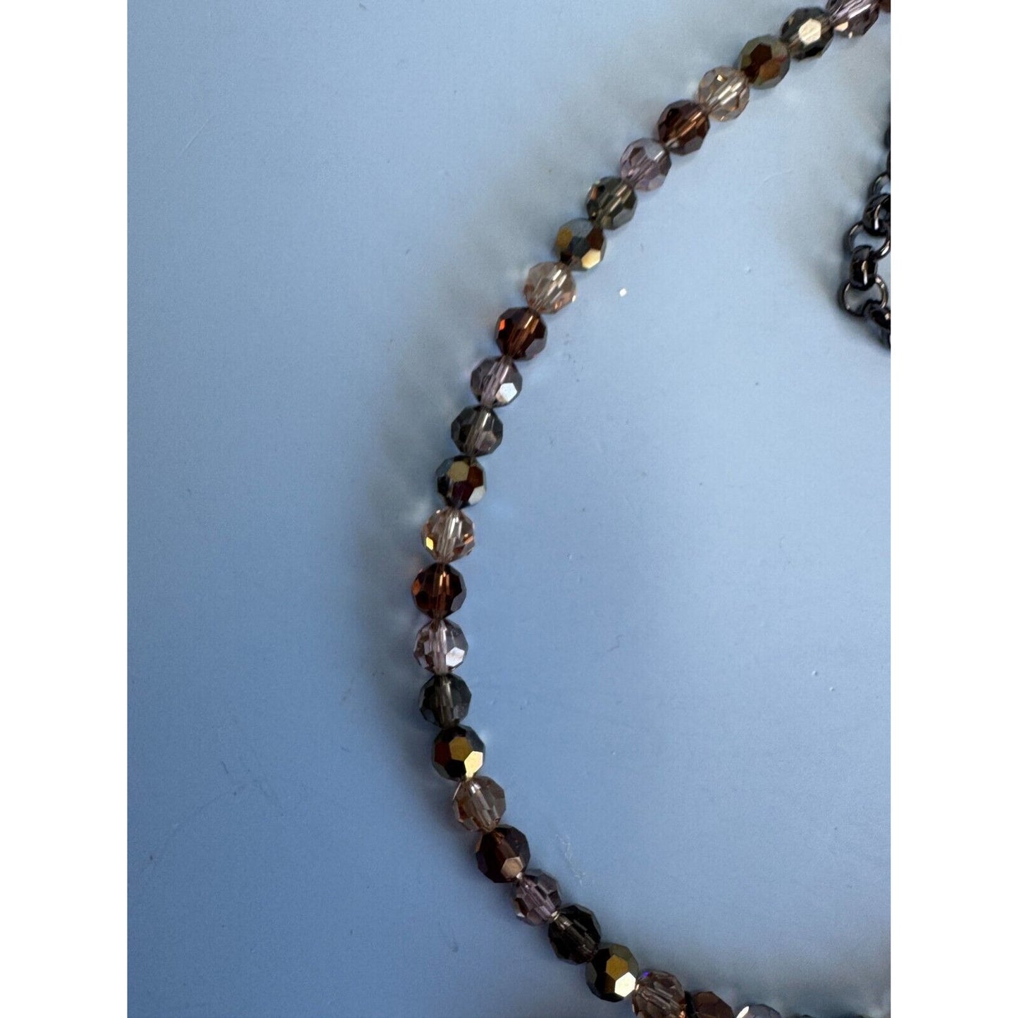 Blair Delmonico Beaded Necklace With Crystal Pendant 15" Length Adjustable Chain